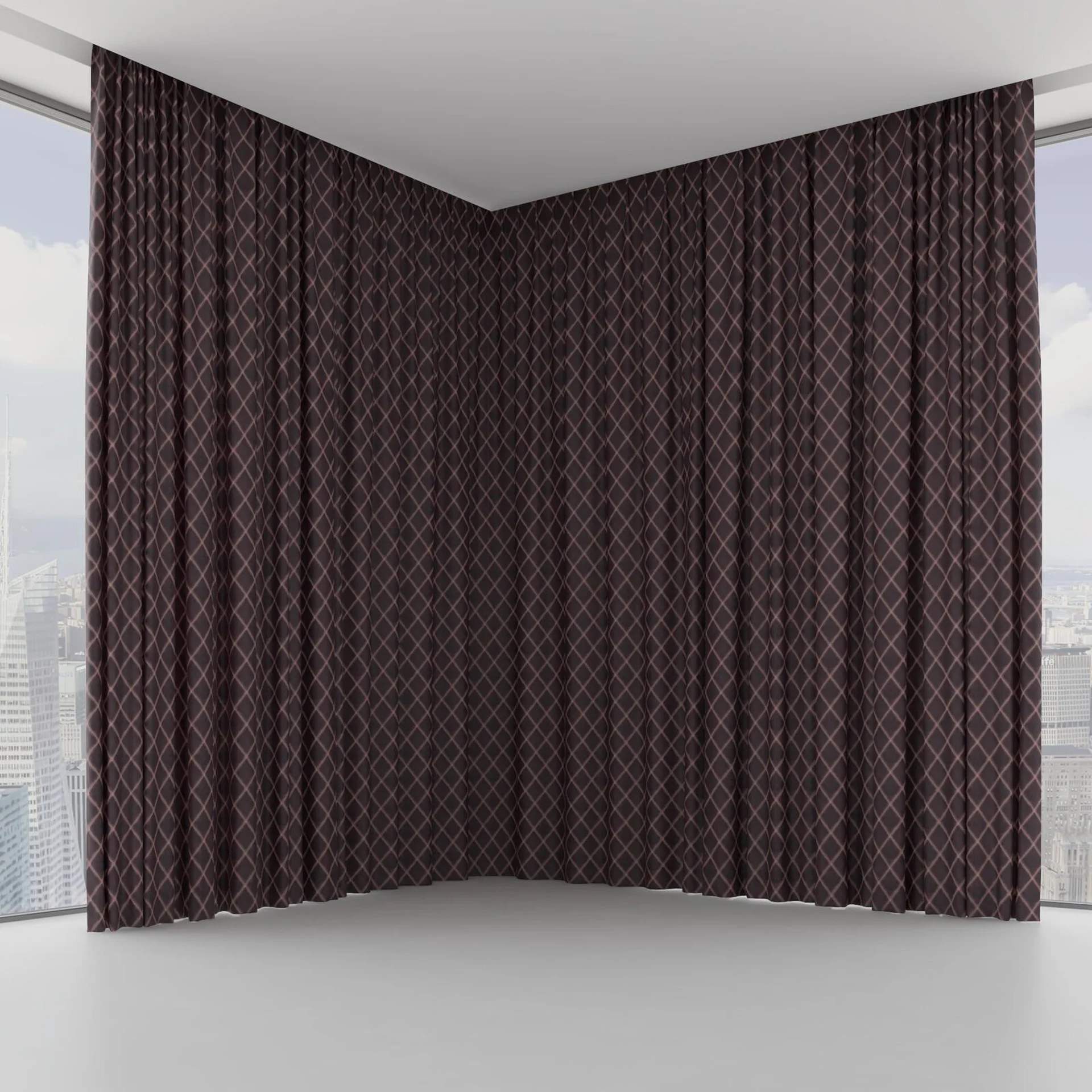 Front view of Pantheon Plum, on hidden rail