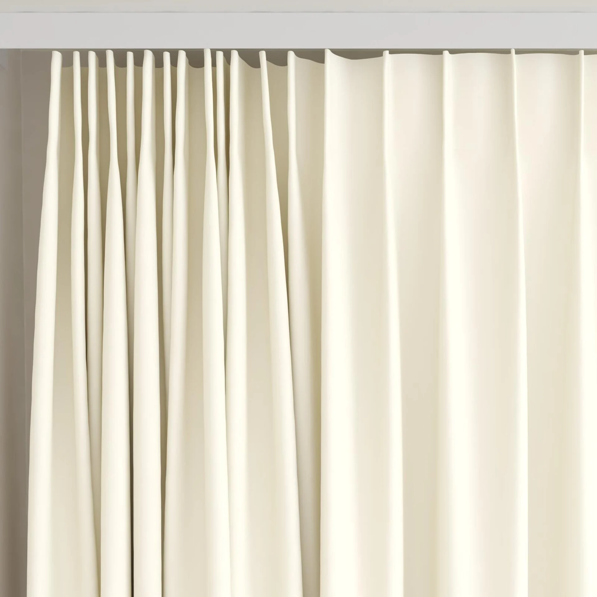 Top view of Vela Flax, on curtain rail
