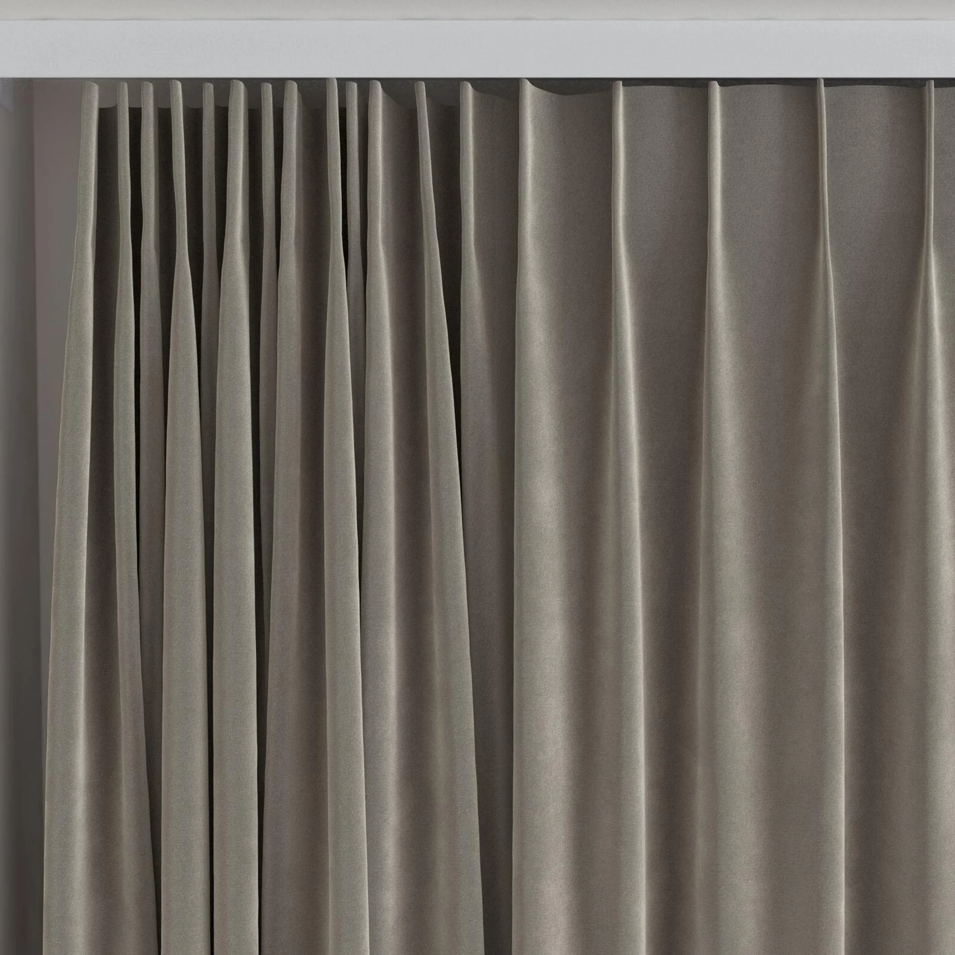 Top view of Verbier Fossil, on curtain rail
