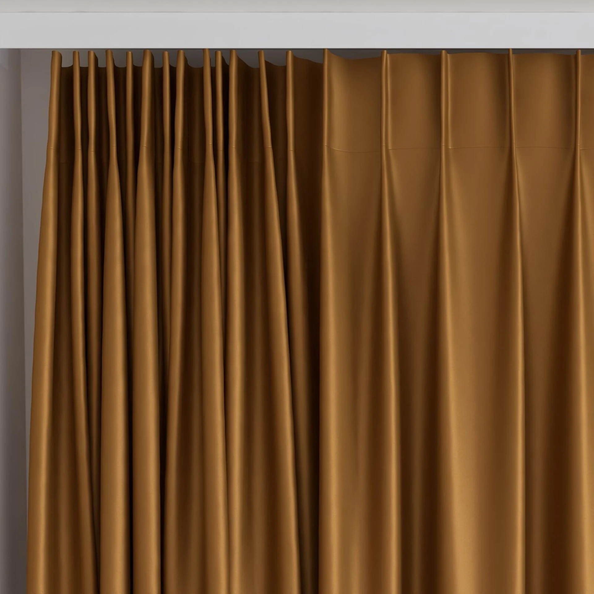 Top view of Sleek Cinnamon, on curtain rail