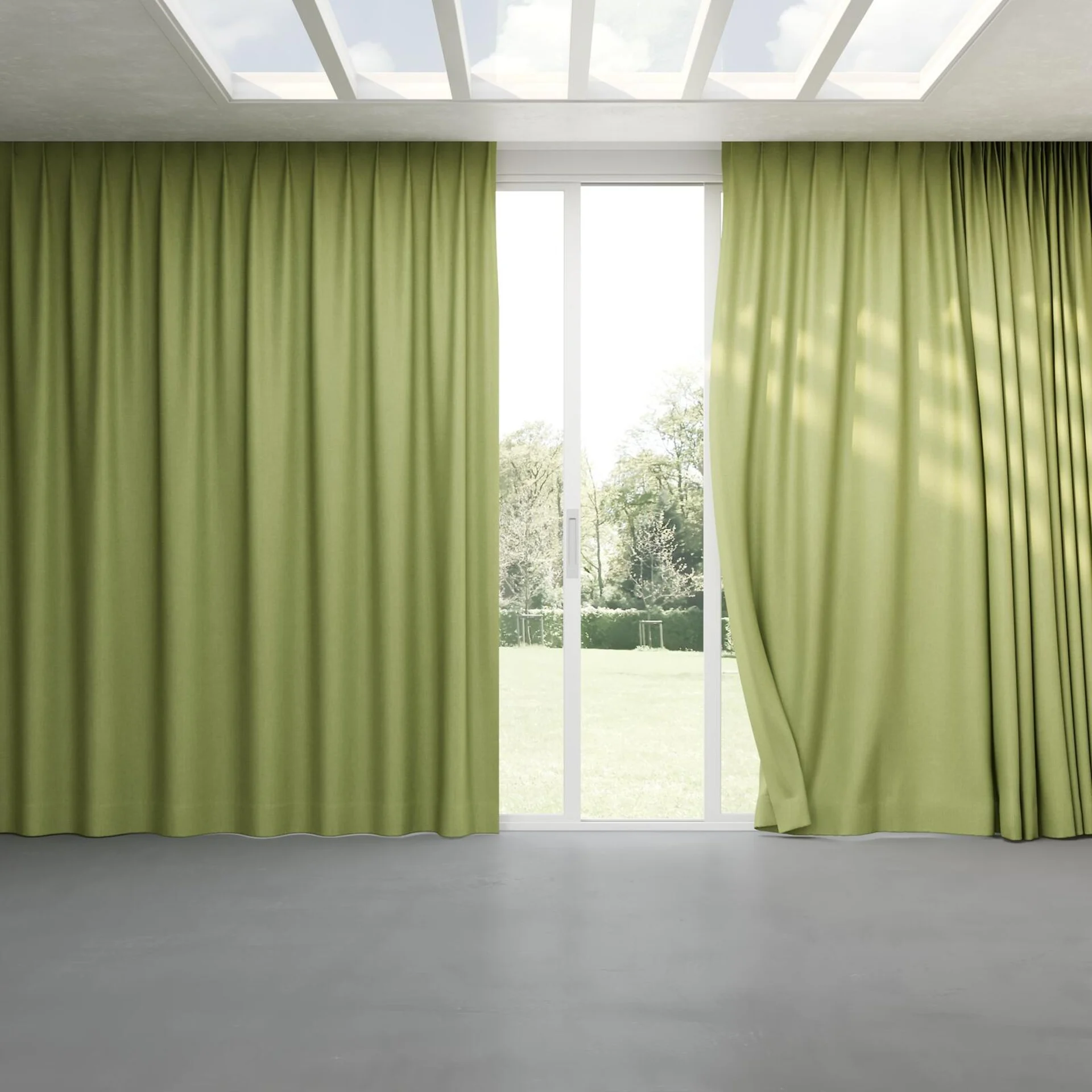 Full view of Cushy Pear, pinch pleat