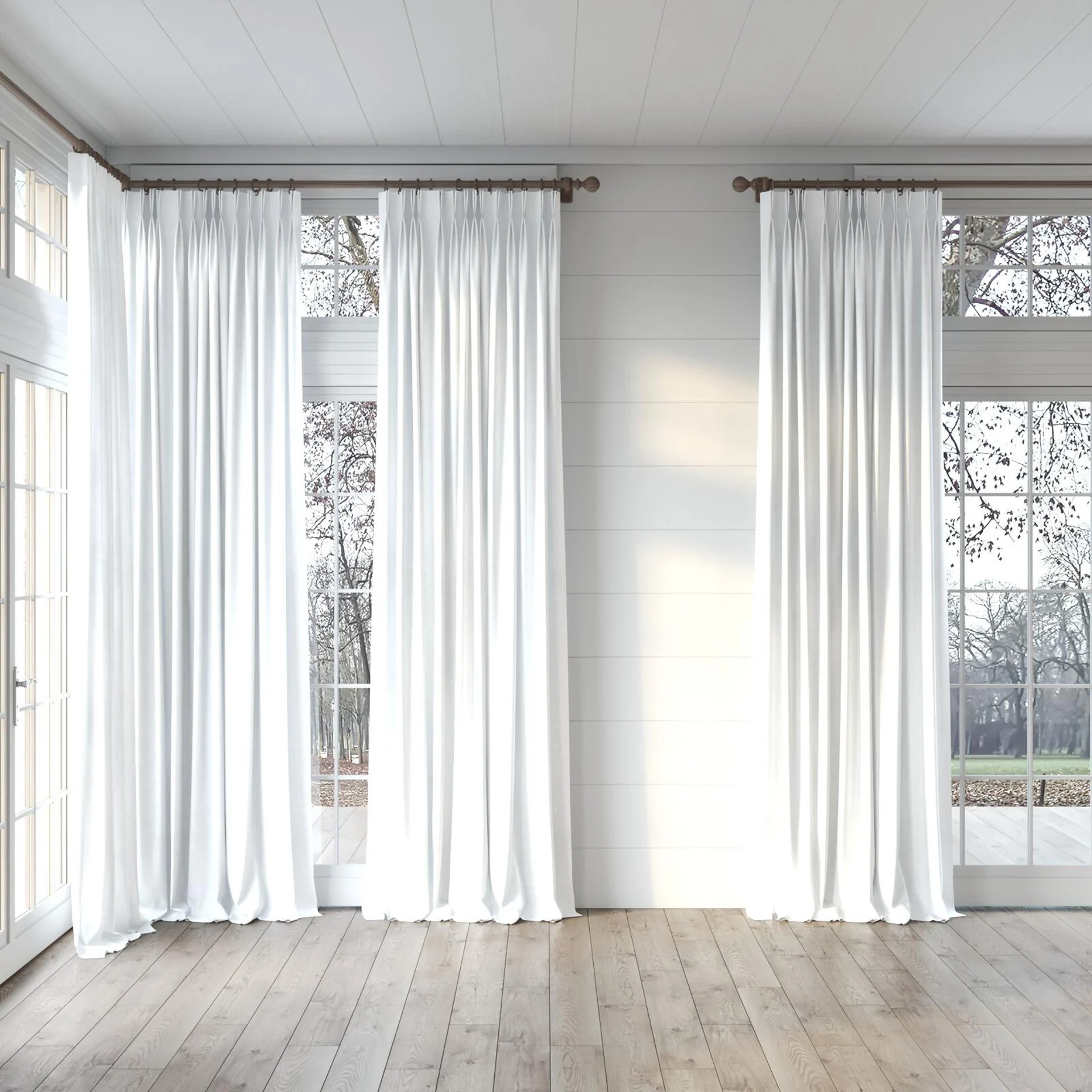 Full view of Goa Ice, puddled, on curtain rod