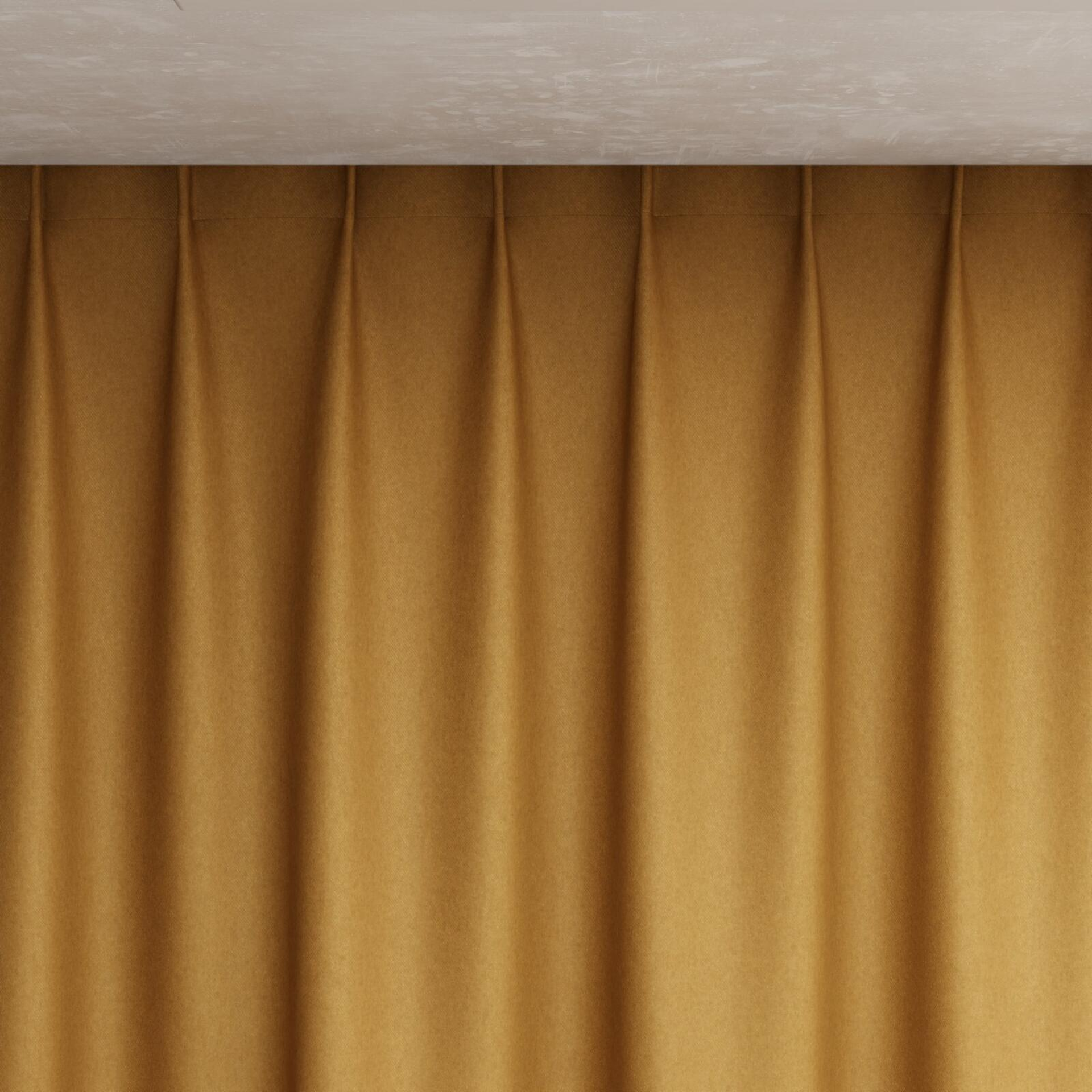 Top view of Woolly/Woolen Amber, pinch pleat