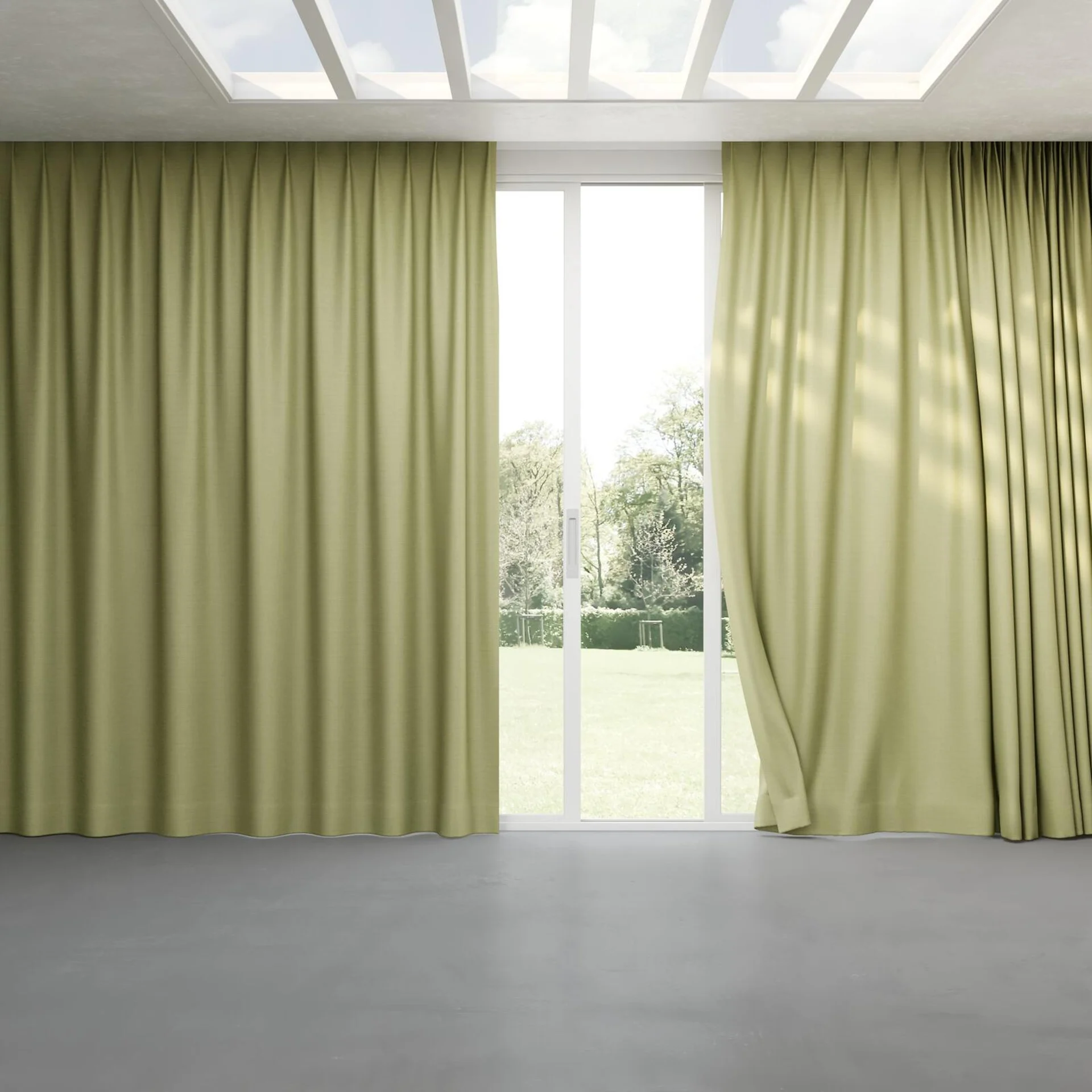 Full view of Linex Moss, pinch pleat