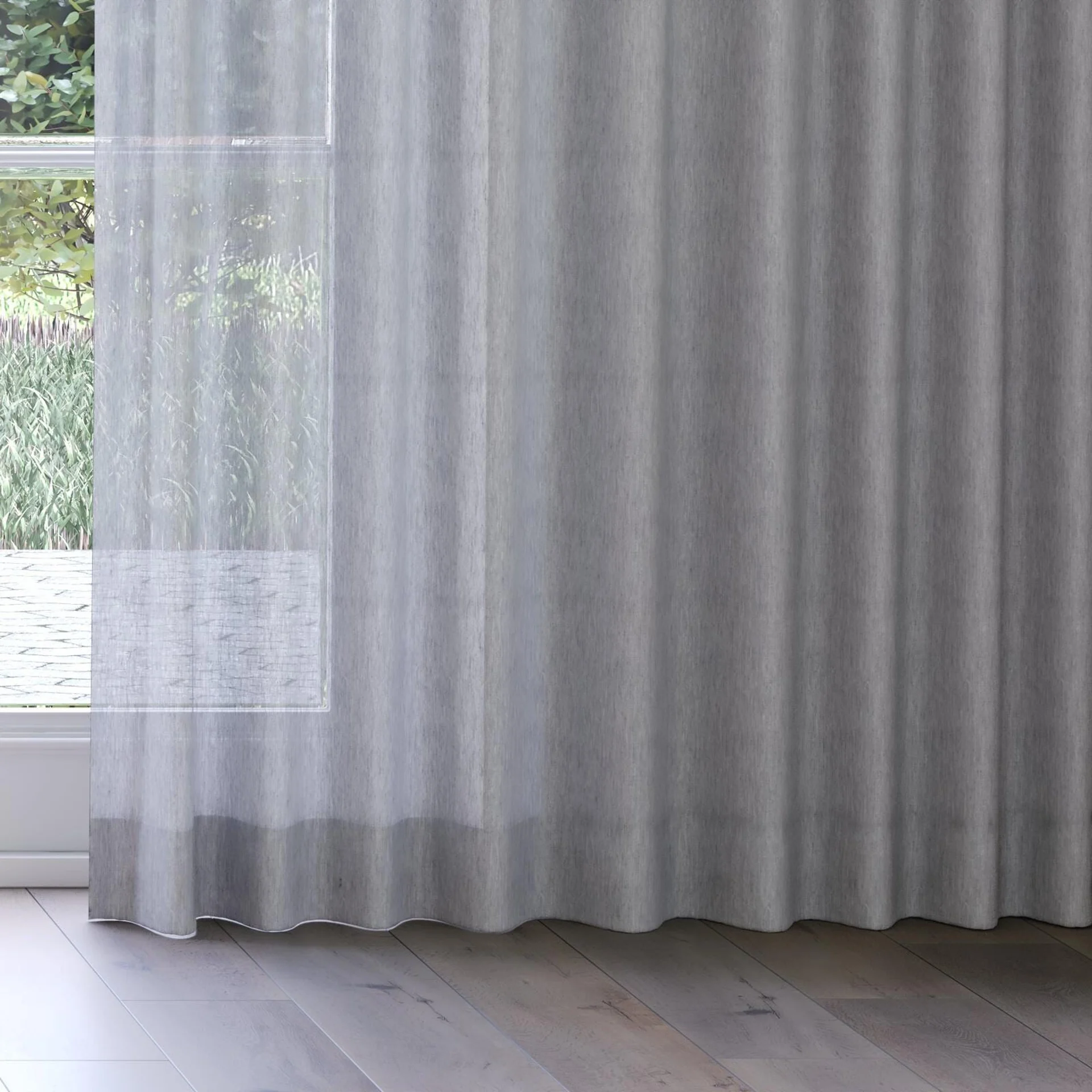 Bottom view of Balance Smoke, on curtain rail