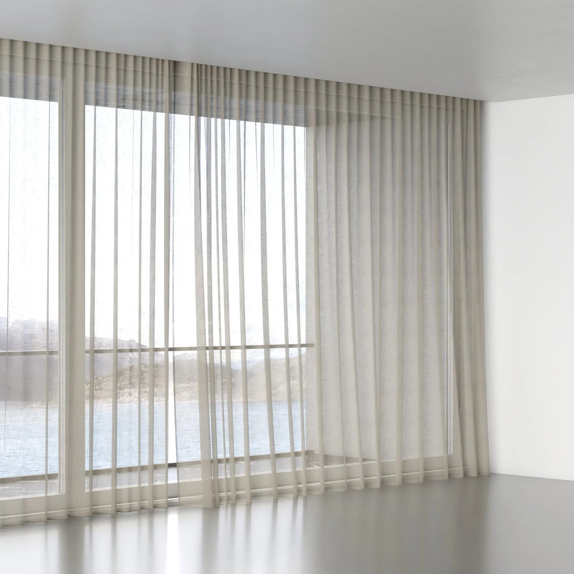 Full view of Kumo Recycled Linen, wave pleat