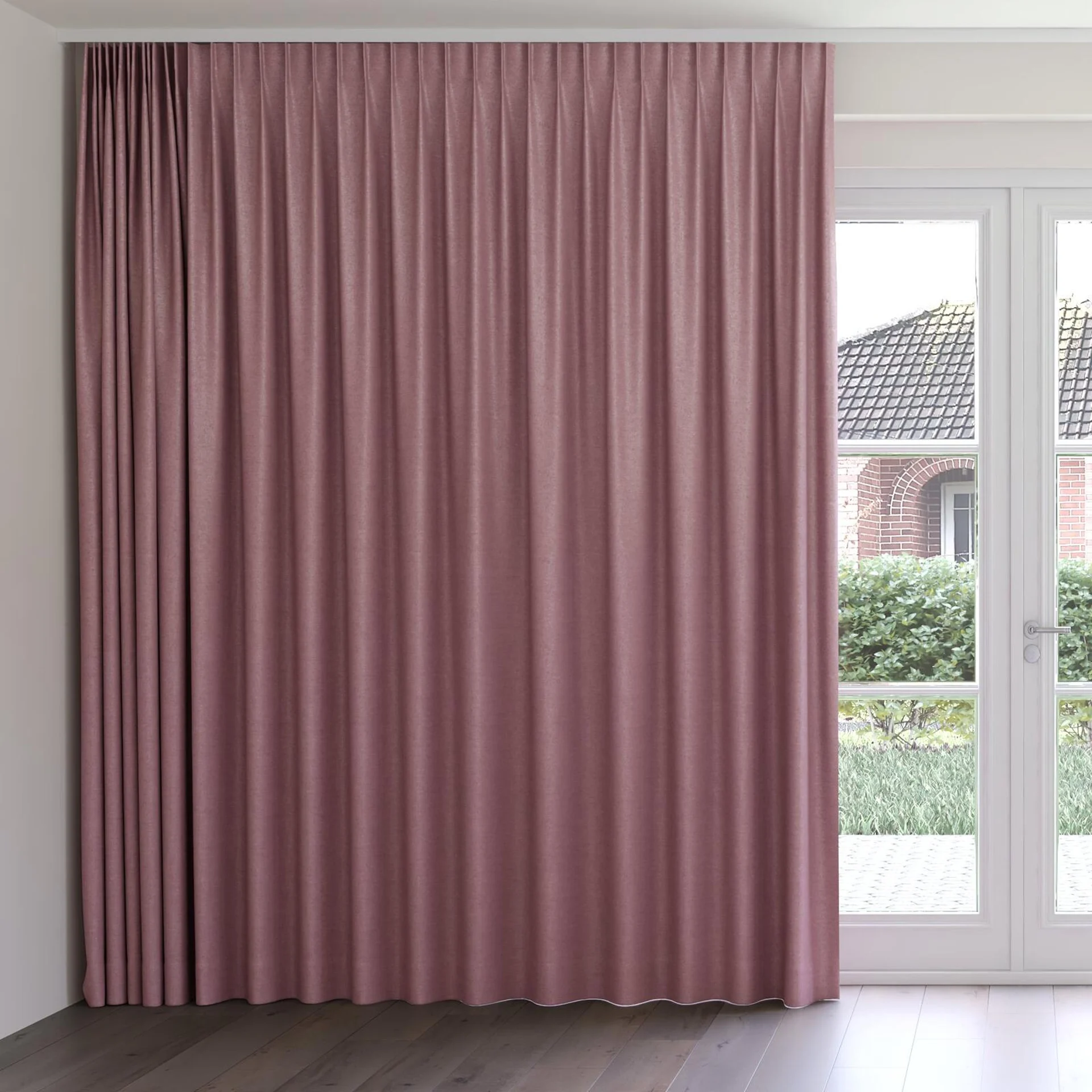 Front view of Drama Orchid, on curtain rail