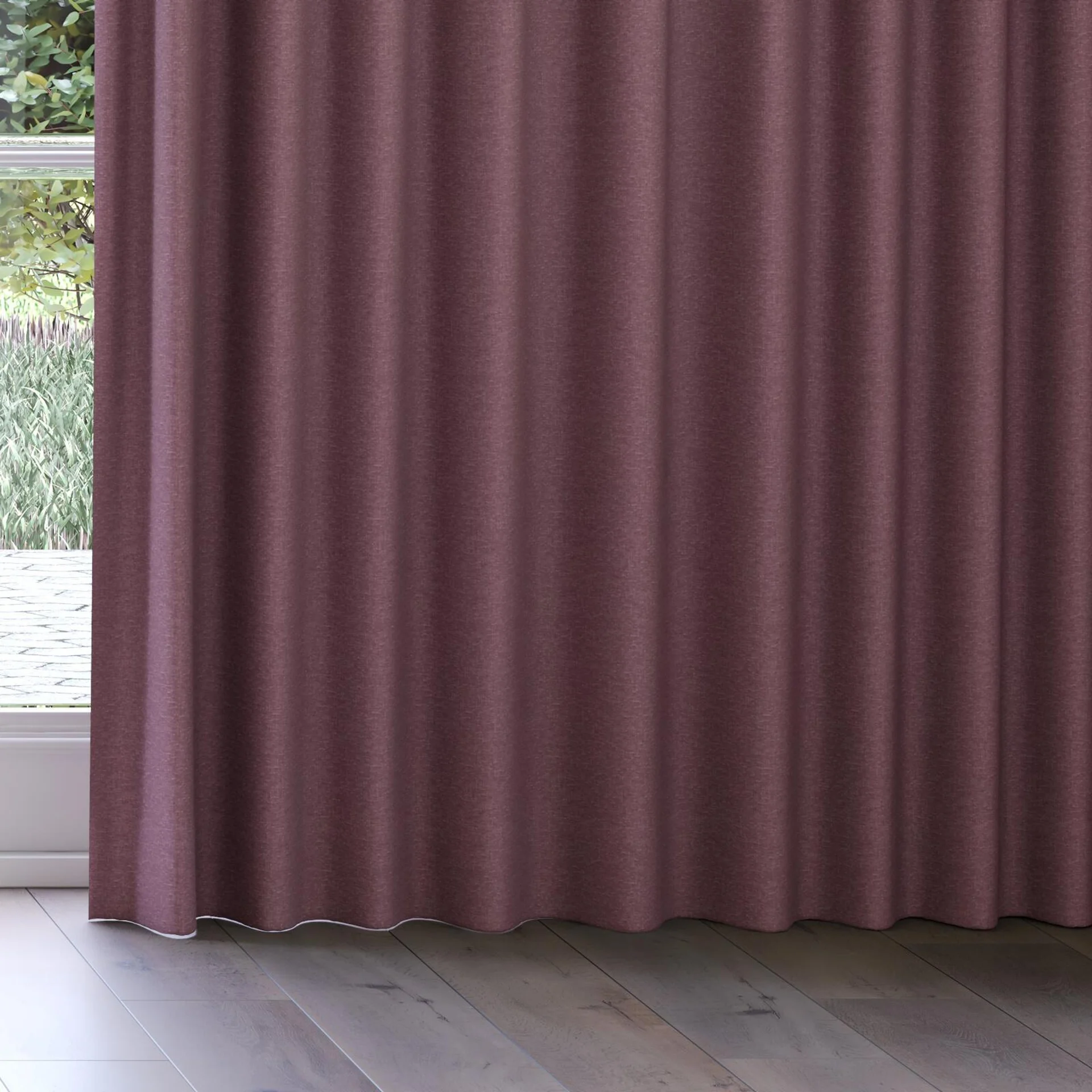 Bottom view of Coverlet Boudoir, on curtain rail