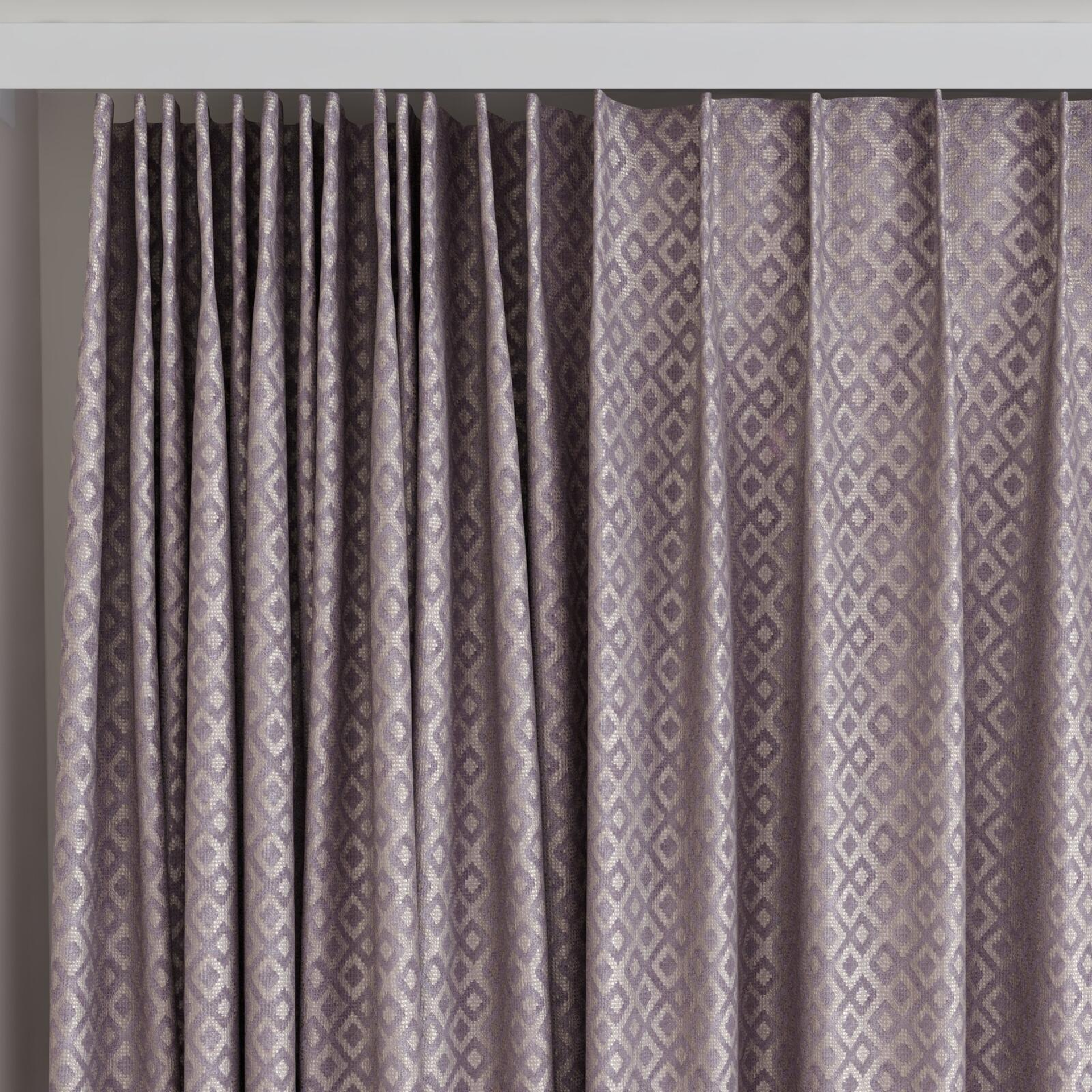 Top view of Daytona Grape, on curtain rail