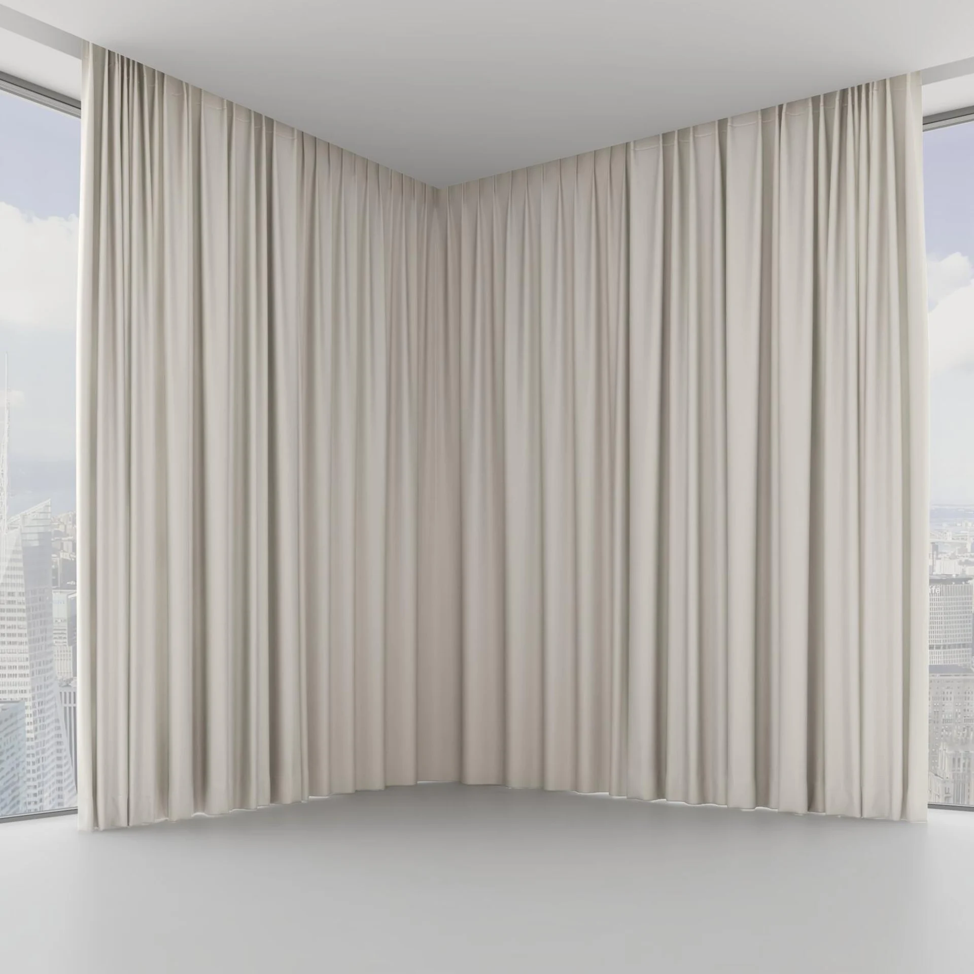 Front view of Stellar Blackout Linen, on hidden rail