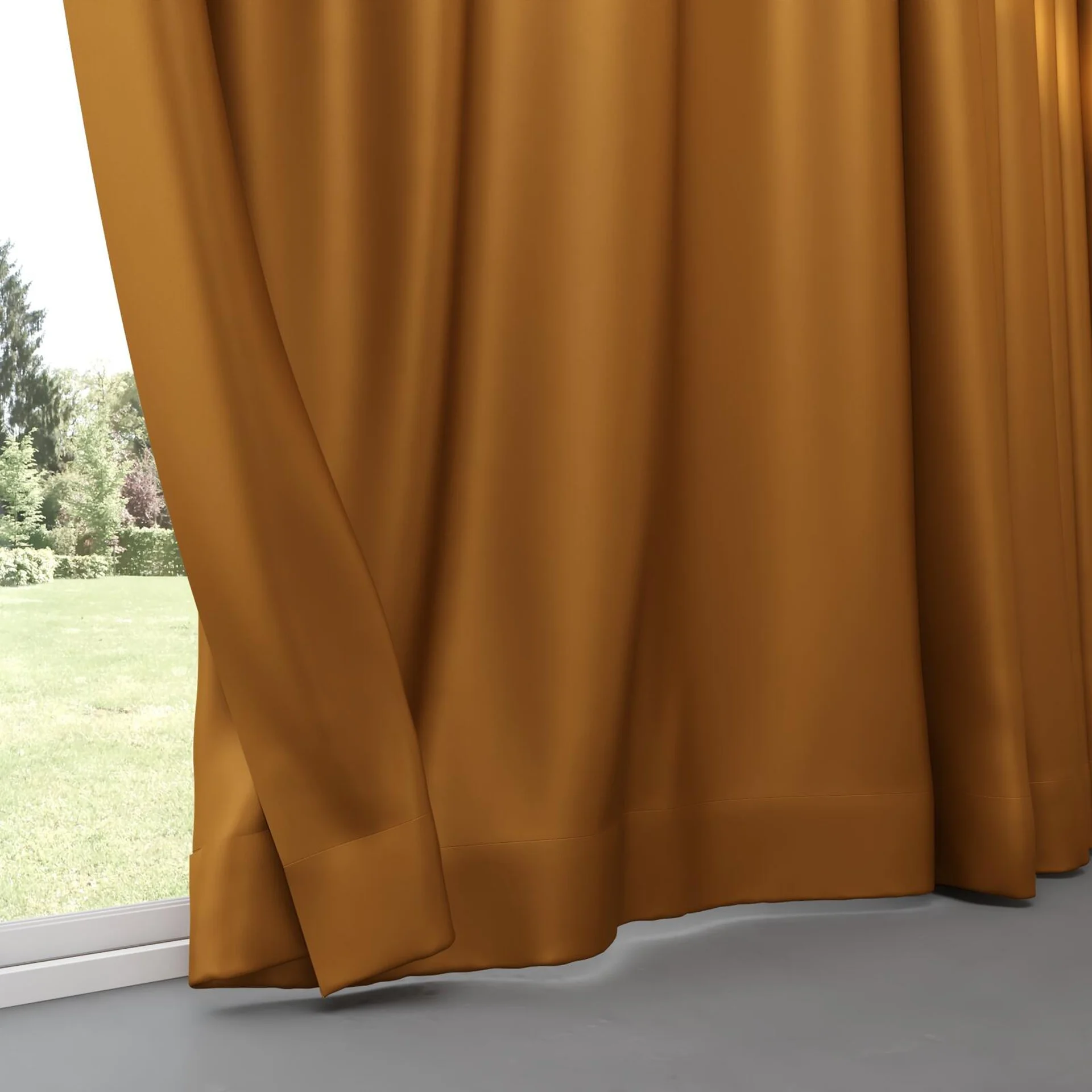 Bottom view of Sleek Cinnamon, pinch pleat