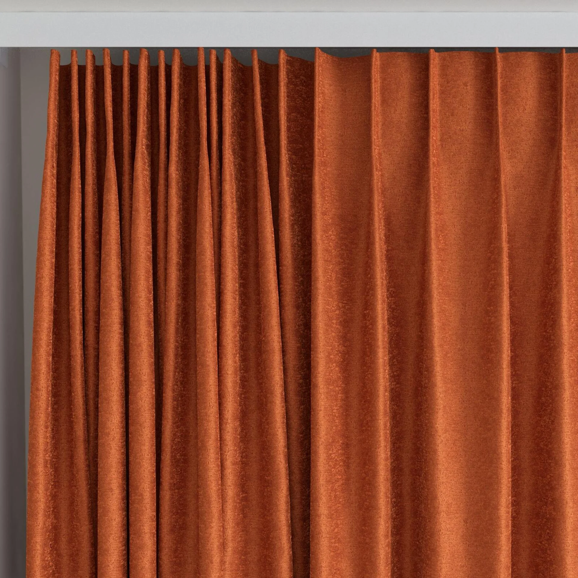 Top view of Brigadier Pumpkin, on curtain rail