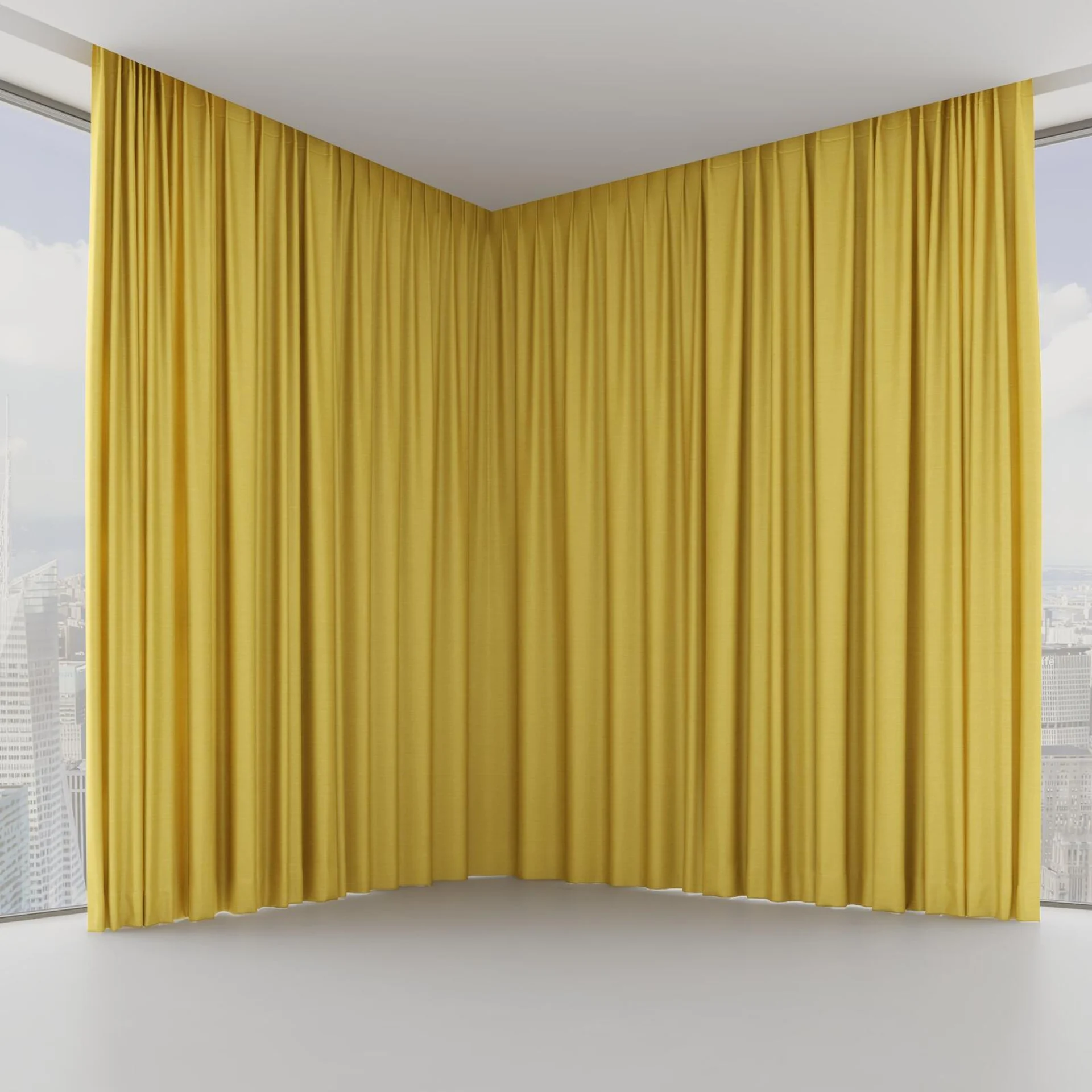 Front view of Silky Gold, on hidden rail
