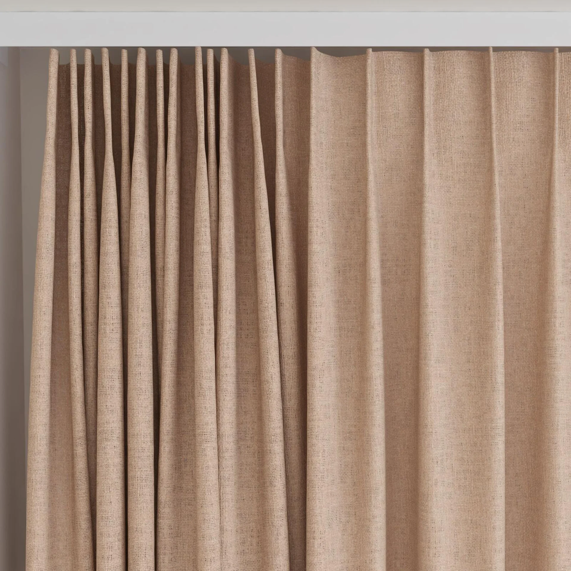 Top view of Adobe Earthenware, on curtain rail