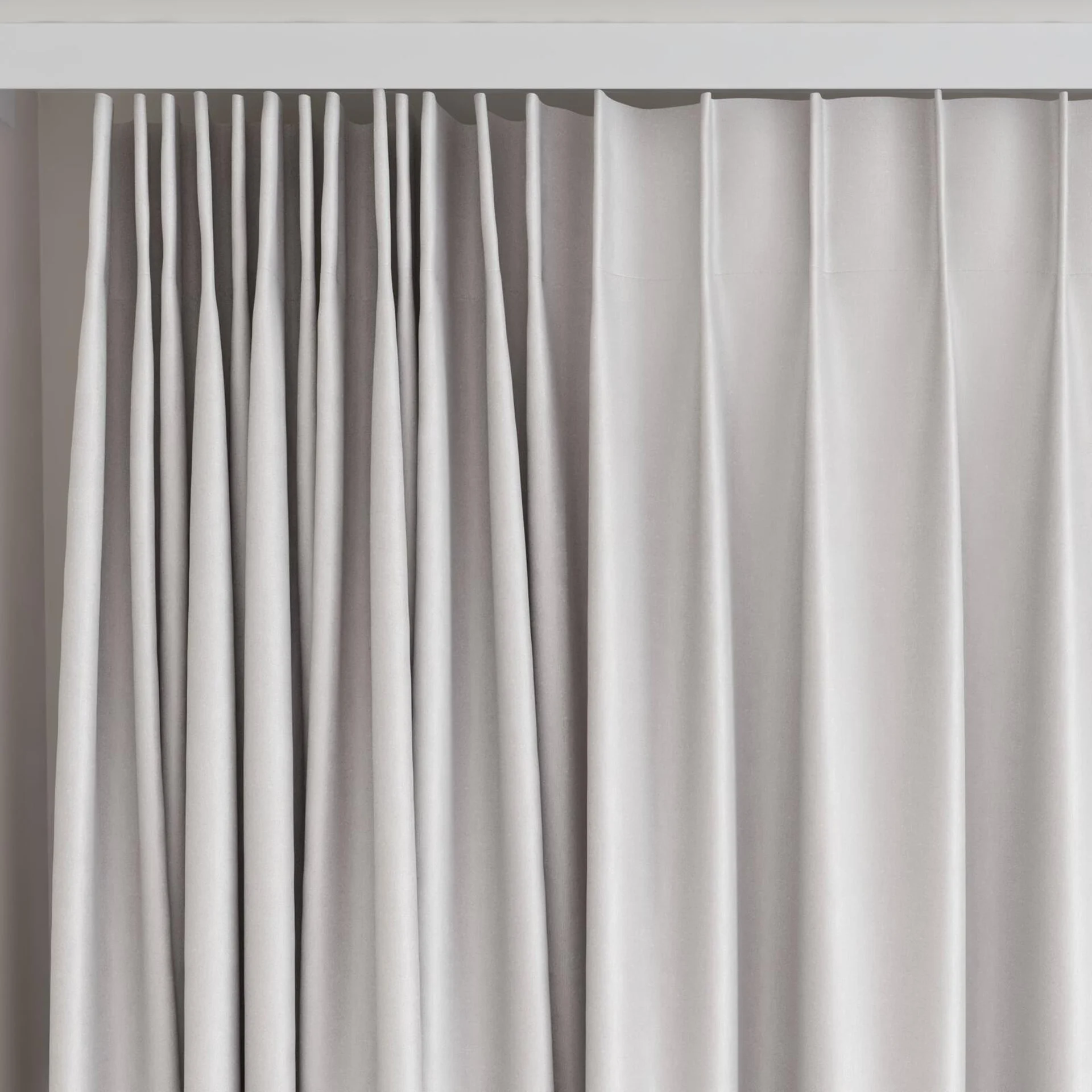 Top view of Linen Awash, on curtain rail