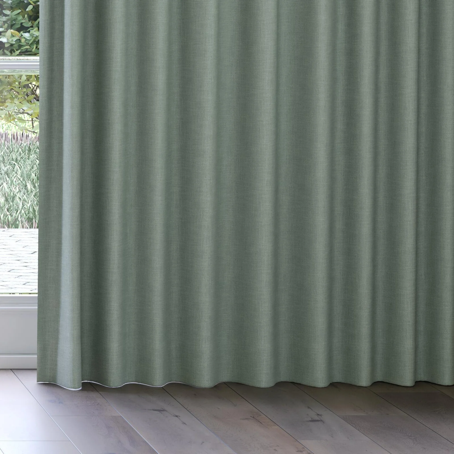 Bottom view of Mauritius Sage, on curtain rail