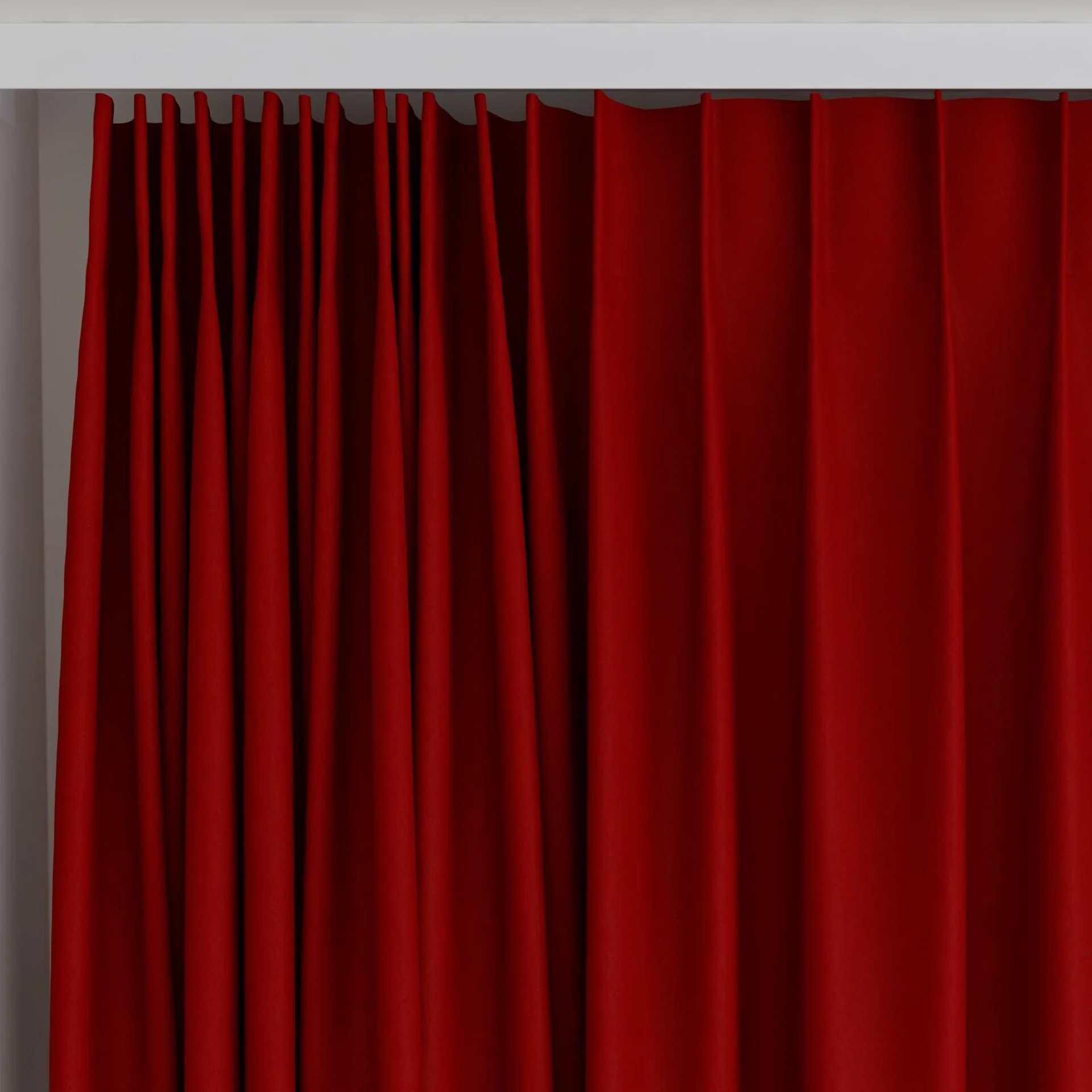 Top view of Vela Ruby, on curtain rail