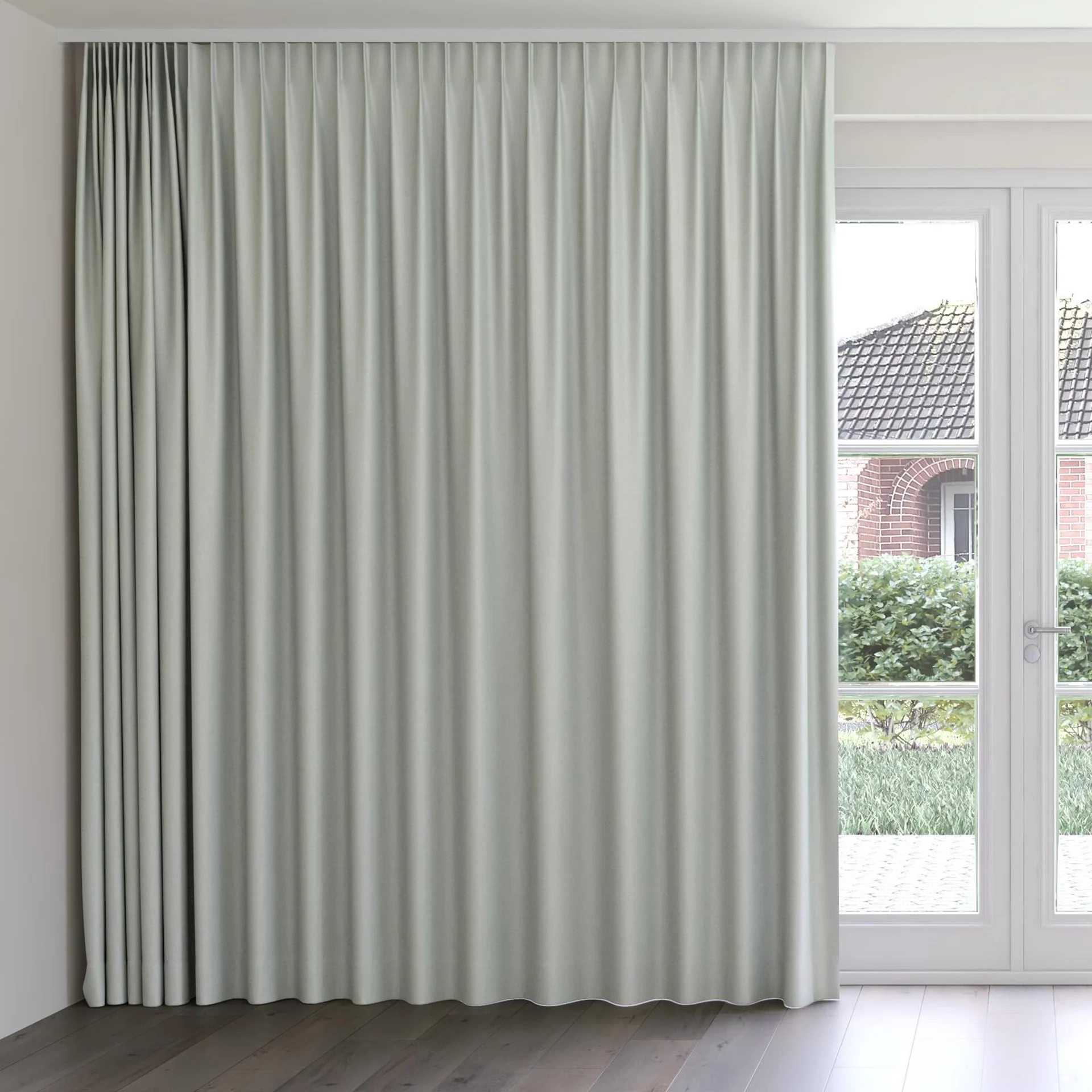 Front view of Grove Mineral, on curtain rail