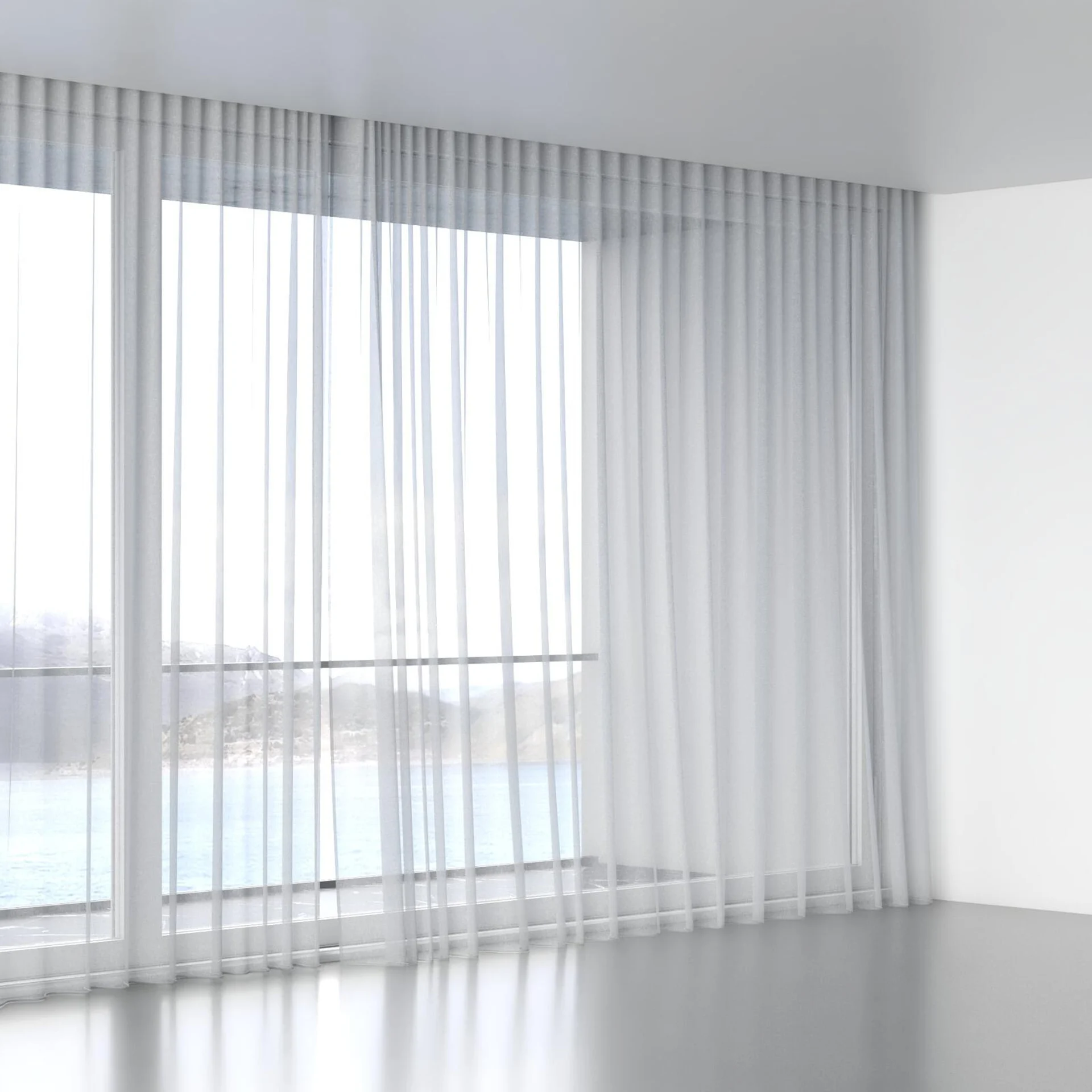 Full view of Tempest Sky Blue, wave pleat
