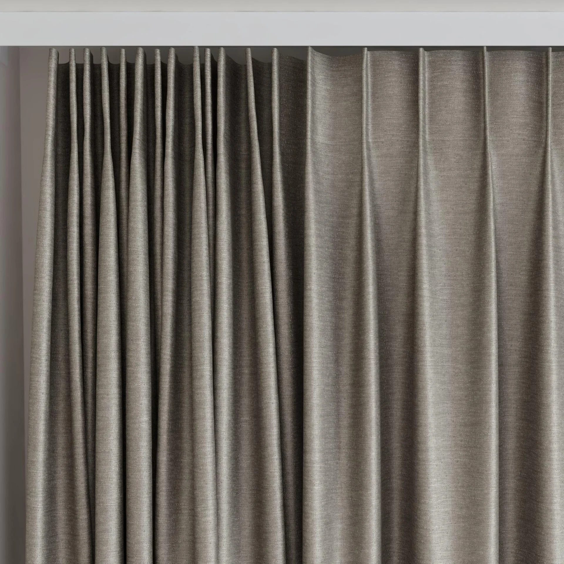 Top view of Provence Fossil, on curtain rail