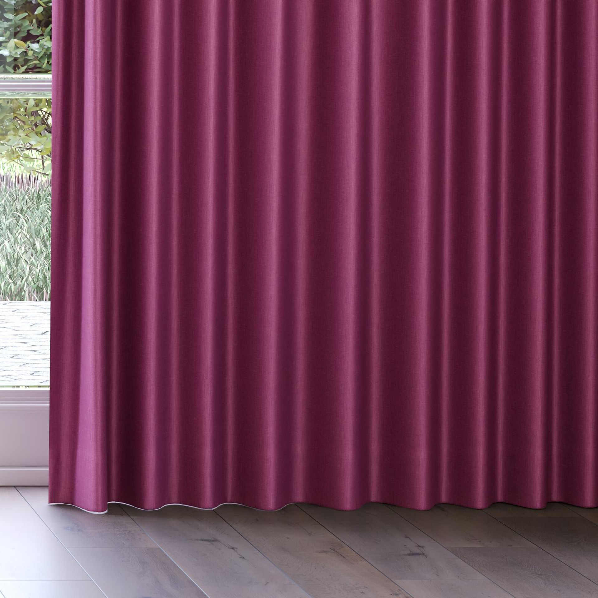 Bottom view of Matrix Fuchsia, on curtain rail