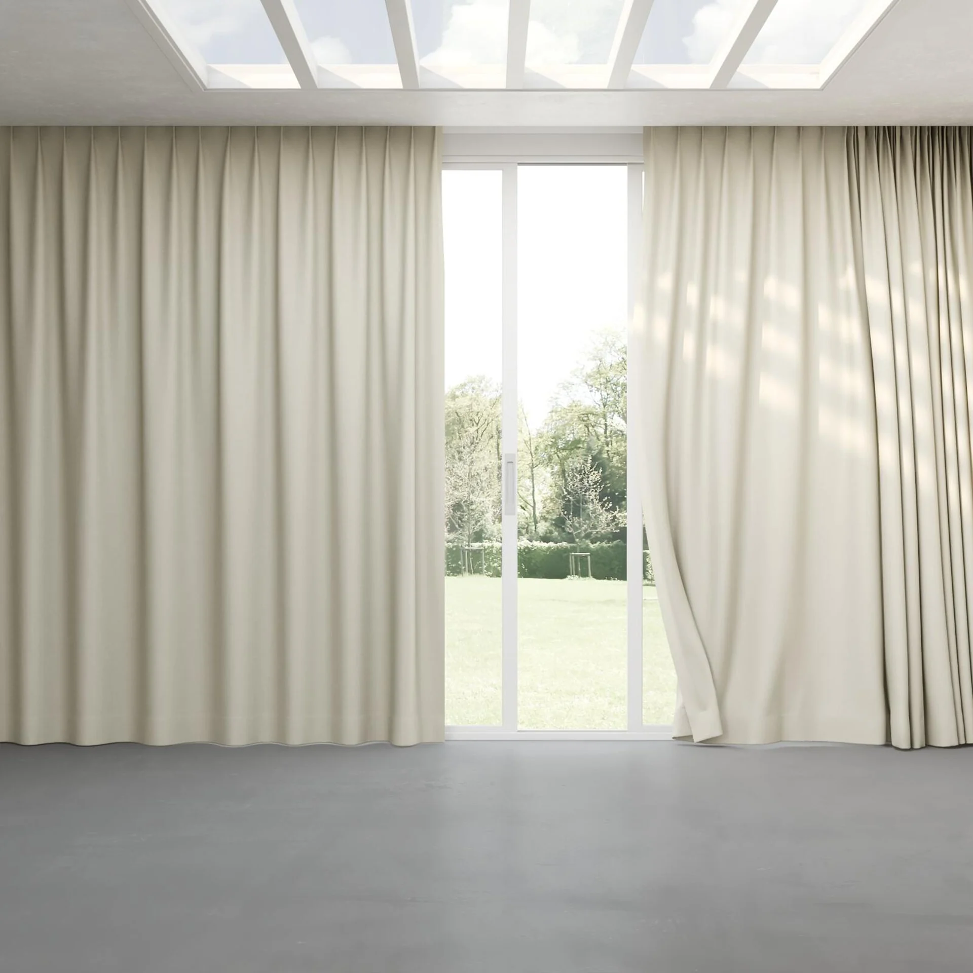 Full view of Kanvas Sesame, pinch pleat