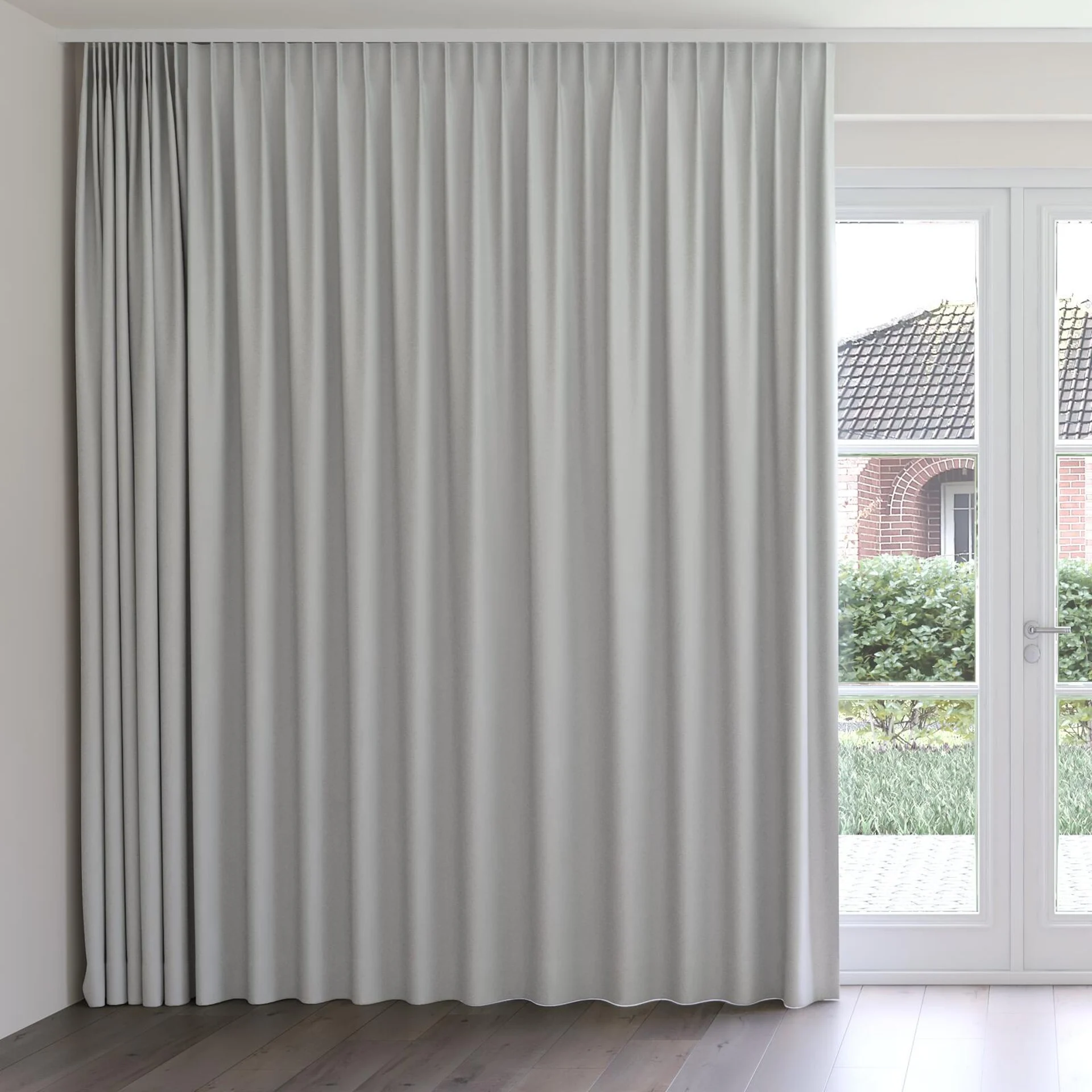 Front view of Quantum FR Mineral, on curtain rail