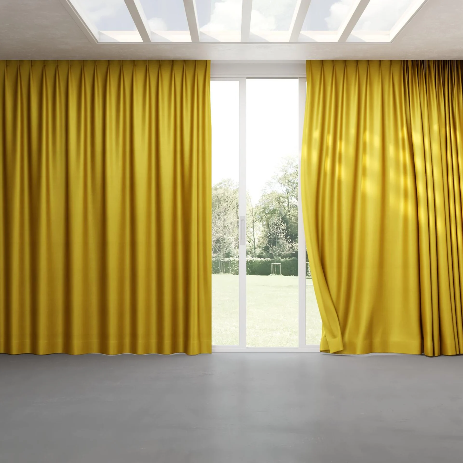 Full view of Mont Blanc Sunflower, pinch pleat