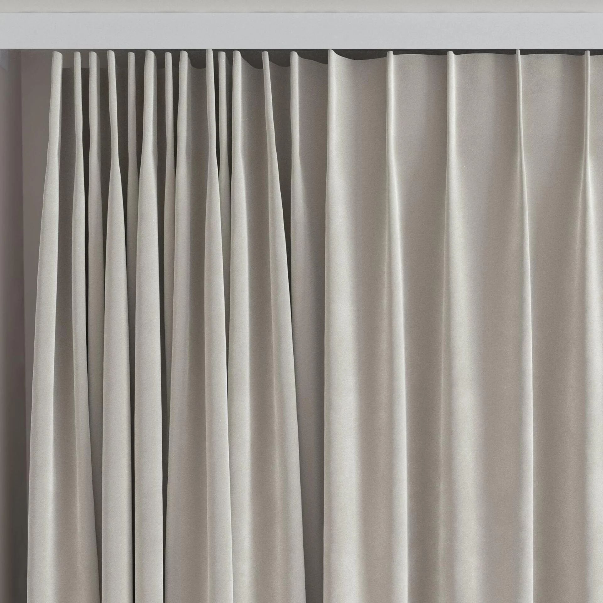 Top view of Verbier Marble, on curtain rail