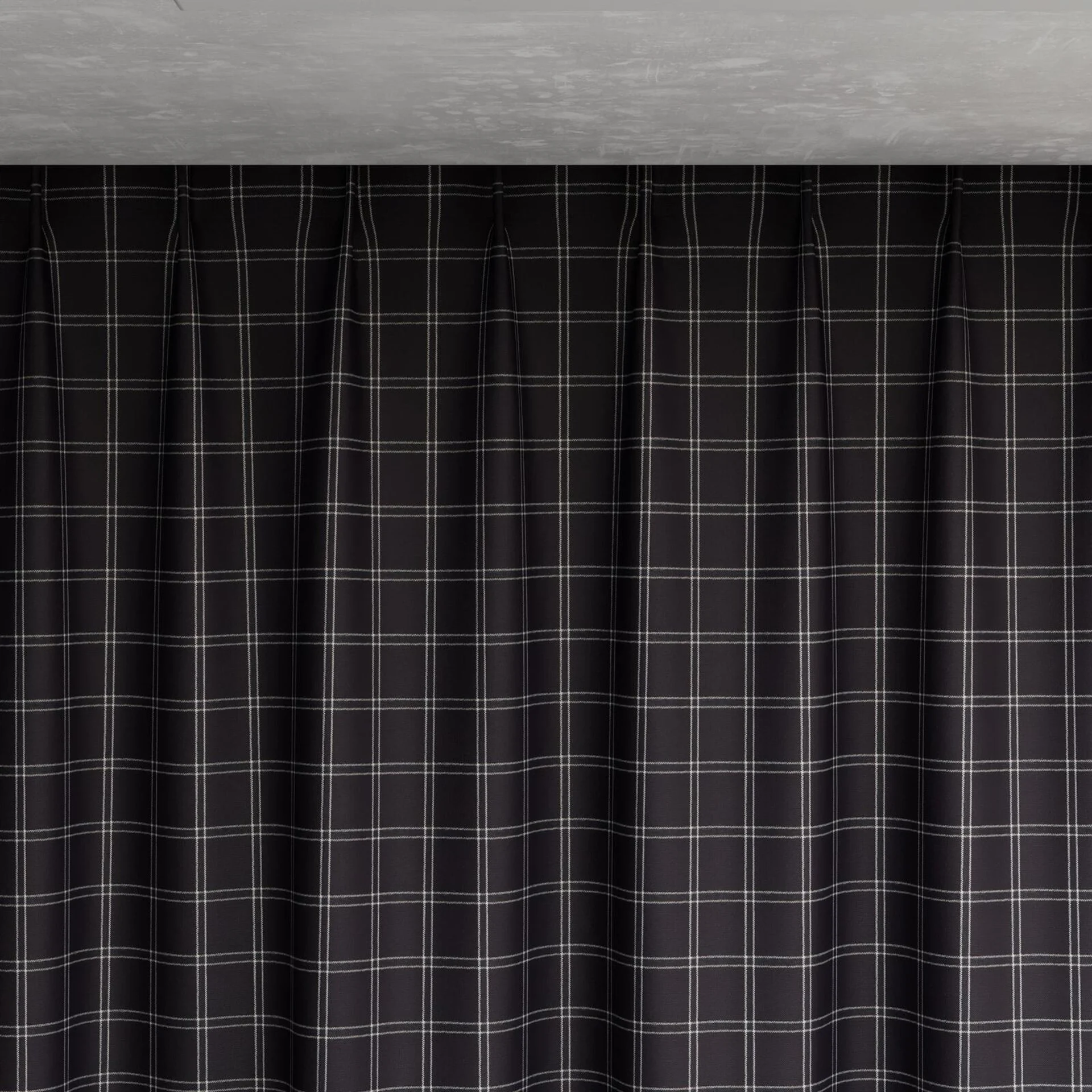 Top view of Southport Black, pinch pleat