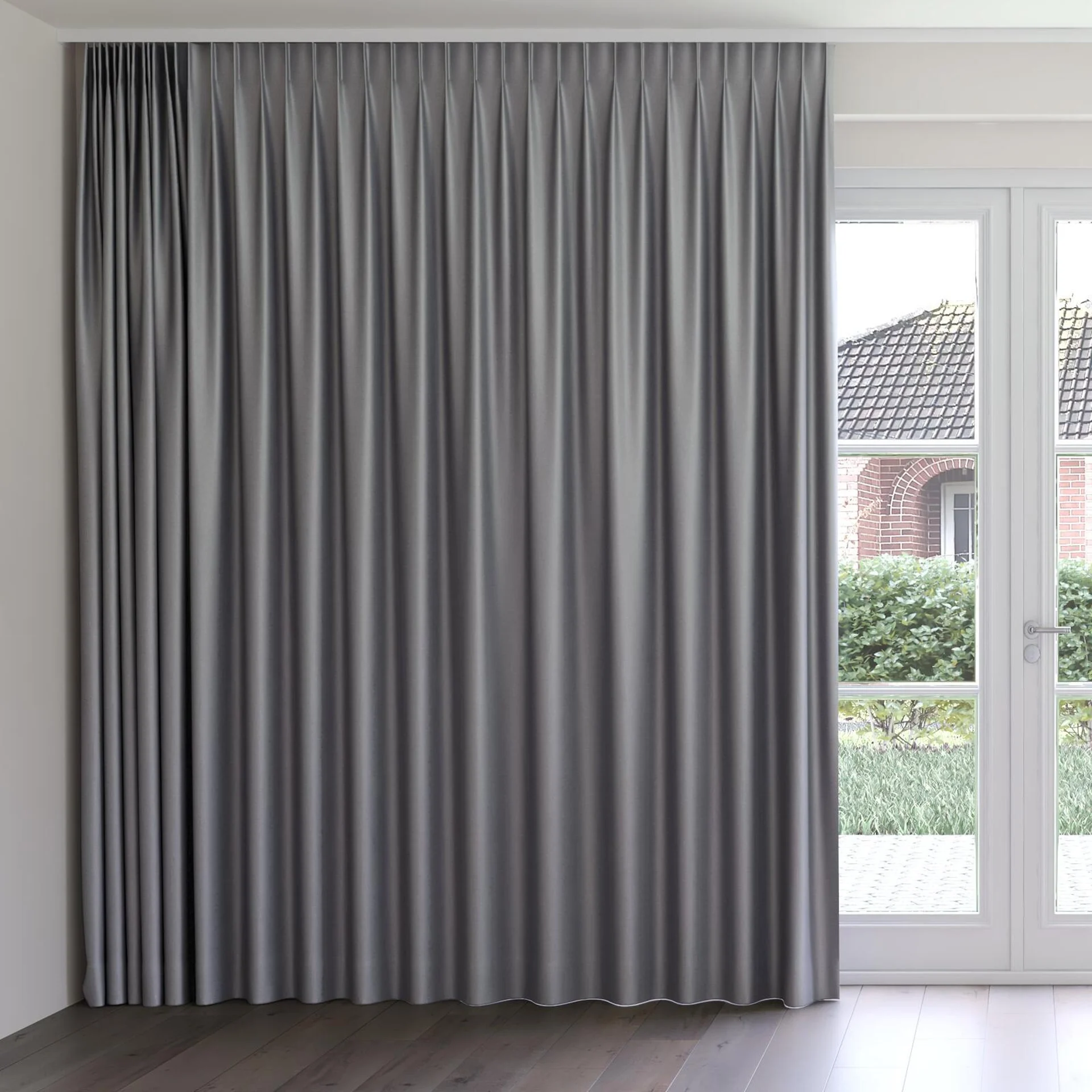 Front view of Stallion 2 UC Shadow, on curtain rail