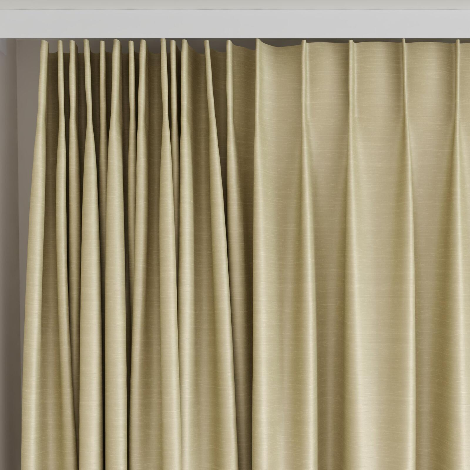 Top view of Silky Bamboo, on curtain rail
