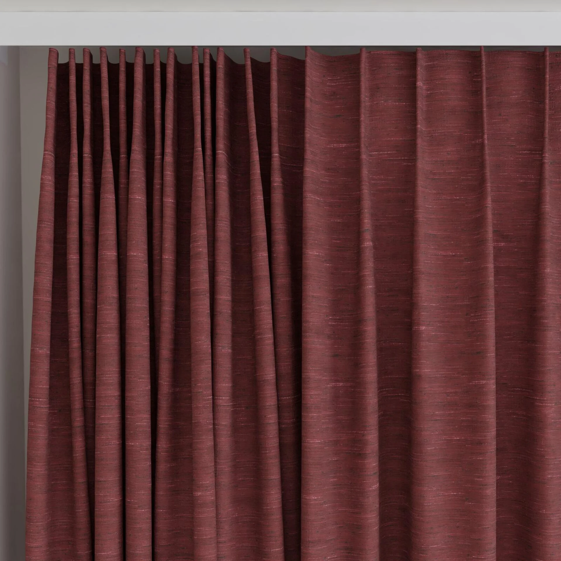 Top view of Venus Sangria, on curtain rail