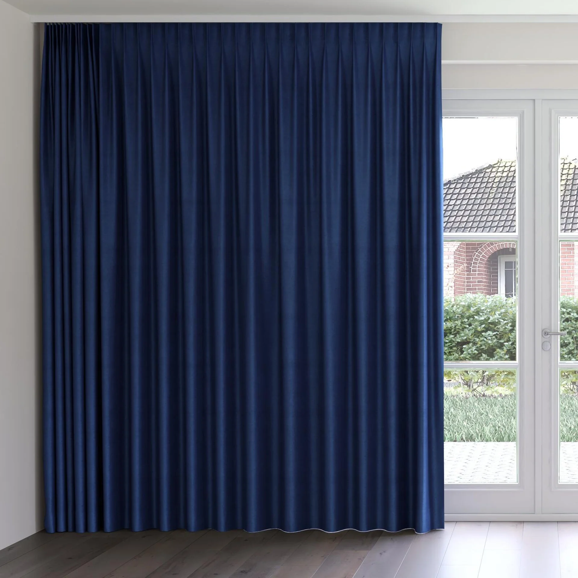 Front view of Baron Cobalt, on curtain rail