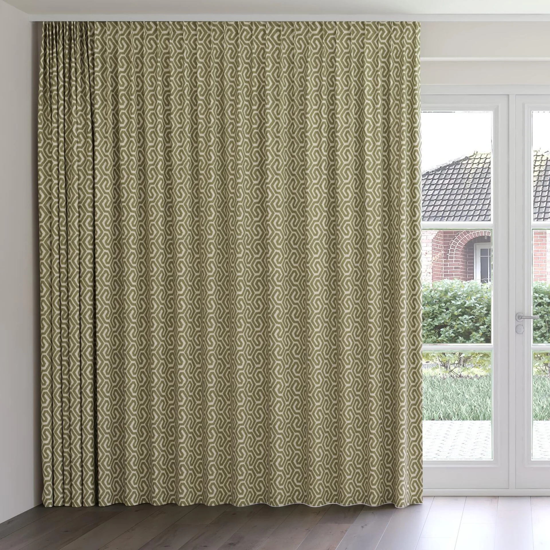 Front view of Comdeca Cactus, on curtain rail
