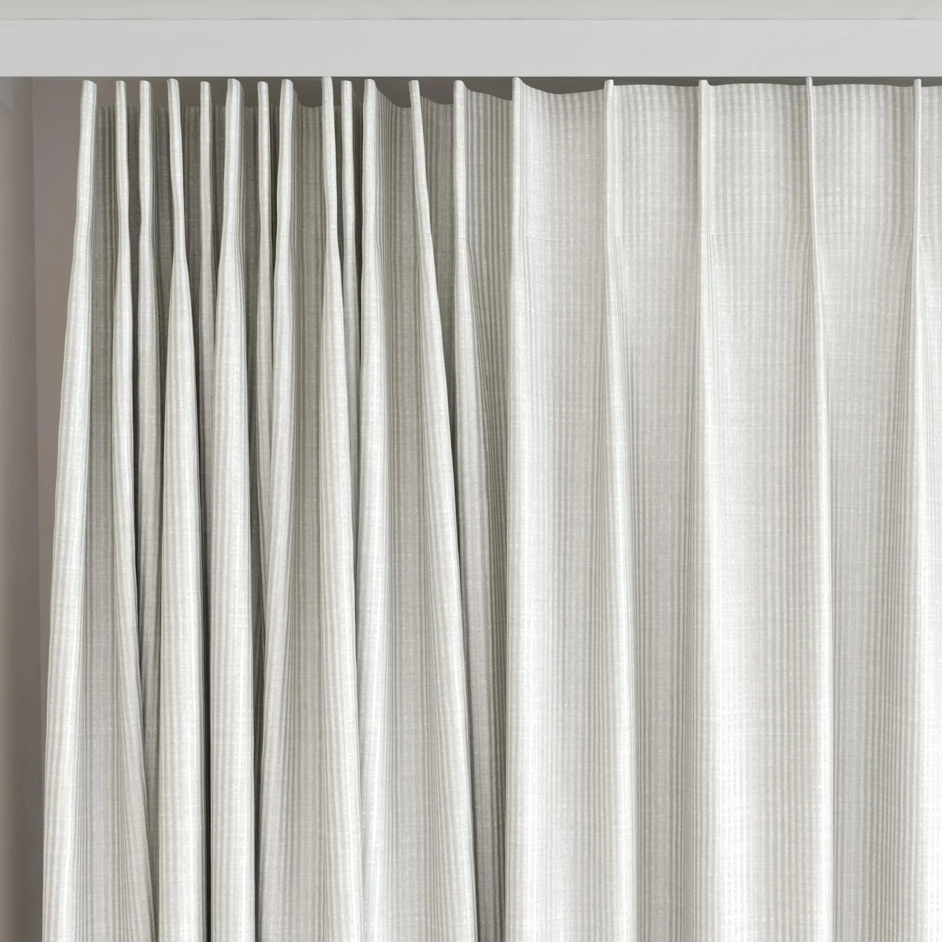 Top view of Leonardo Cream, on curtain rail