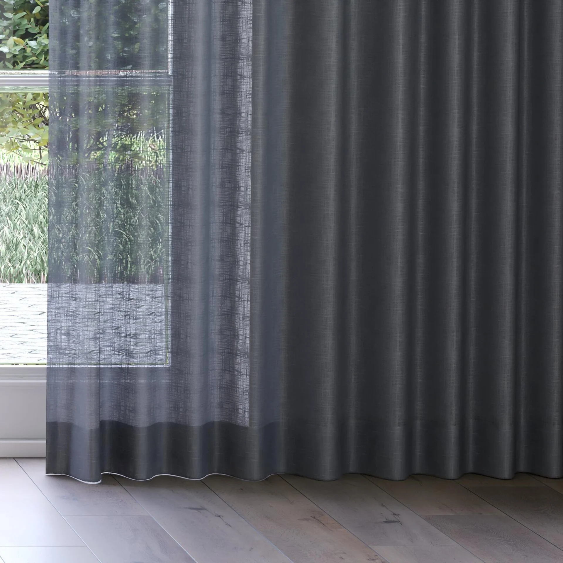 Bottom view of Charanga Raven, on curtain rail