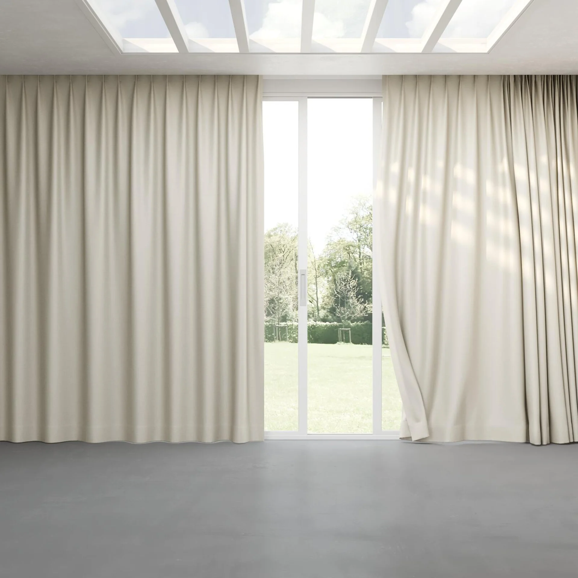 Full view of Ocean Jute, pinch pleat