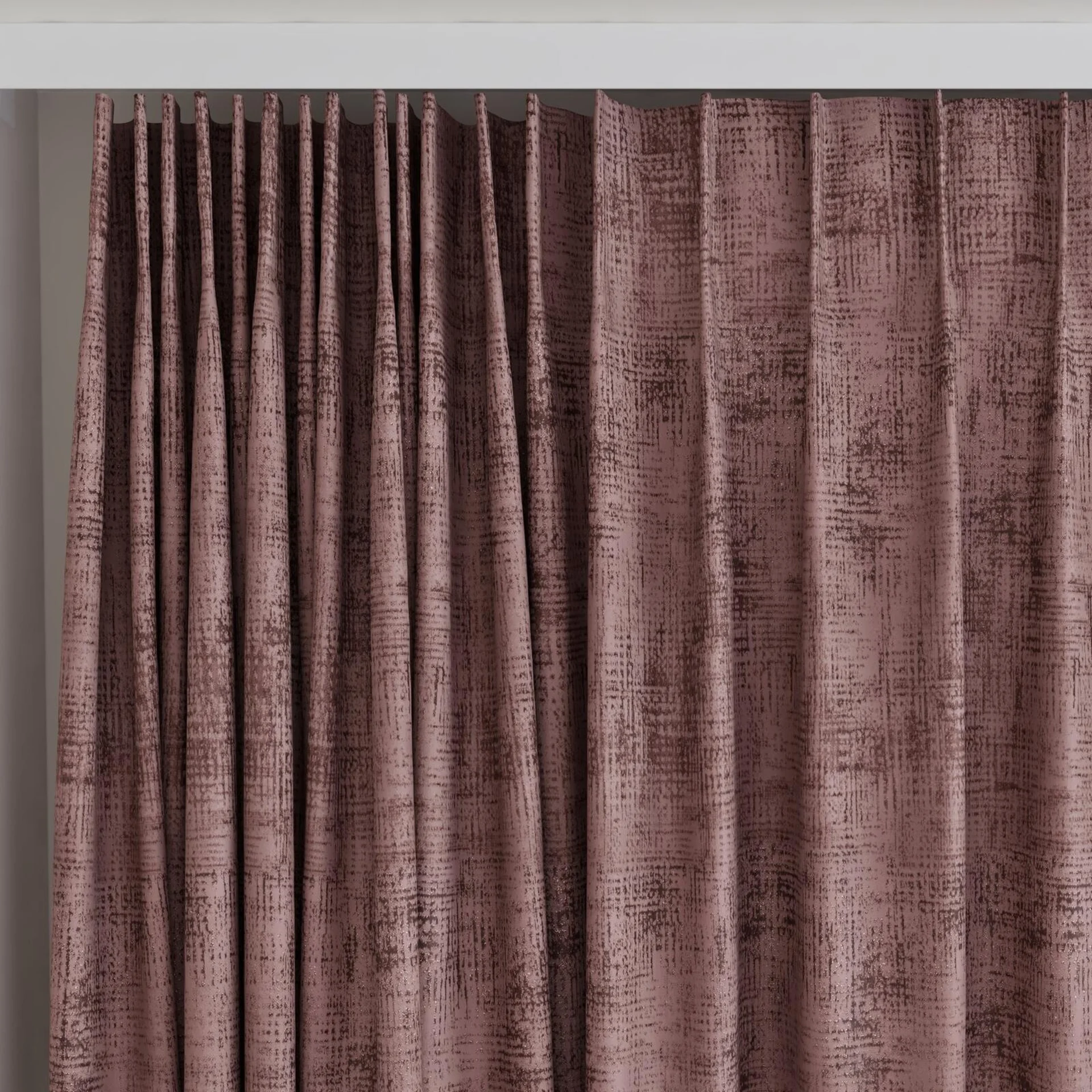 Top view of Gloria Poudre, on curtain rail