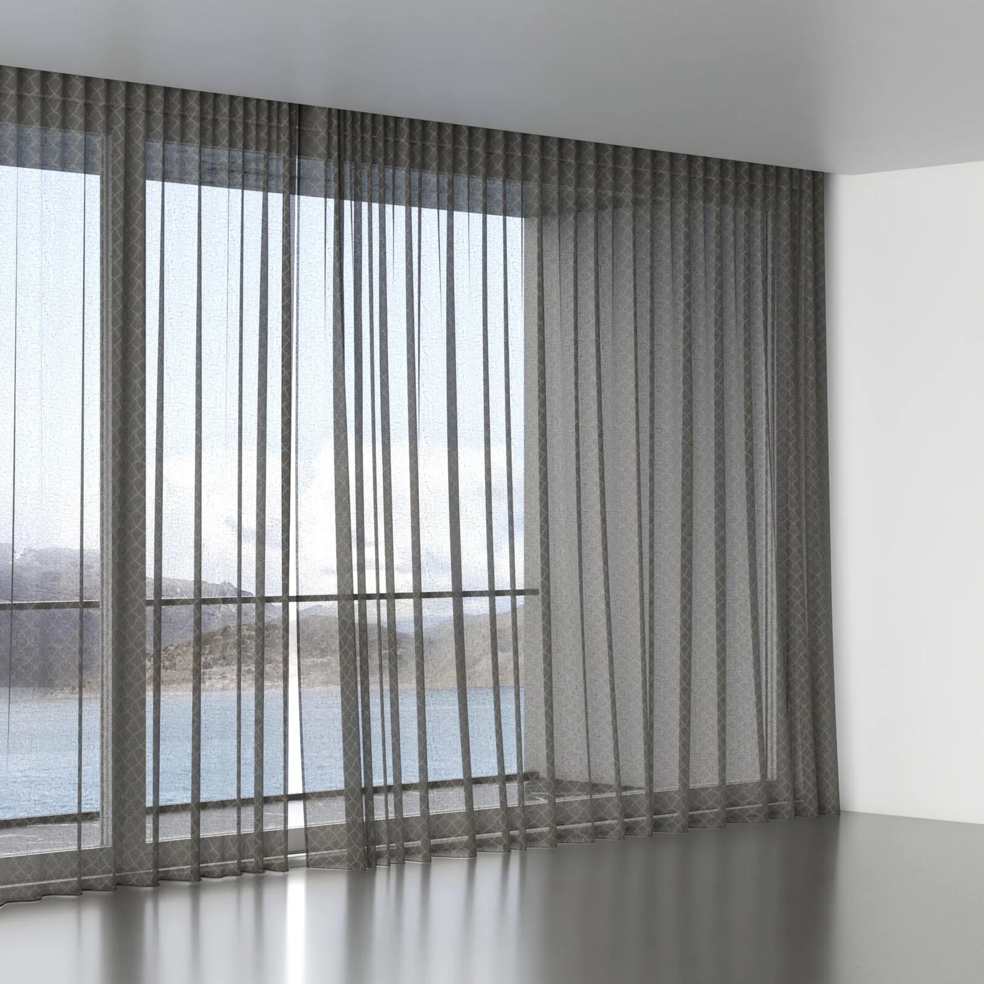 Full view of Marie Griffin, wave pleat