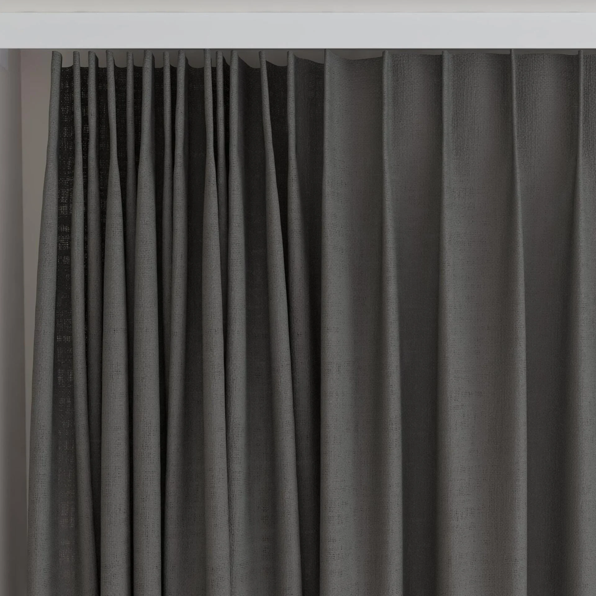 Top view of Adobe Basalt, on curtain rail