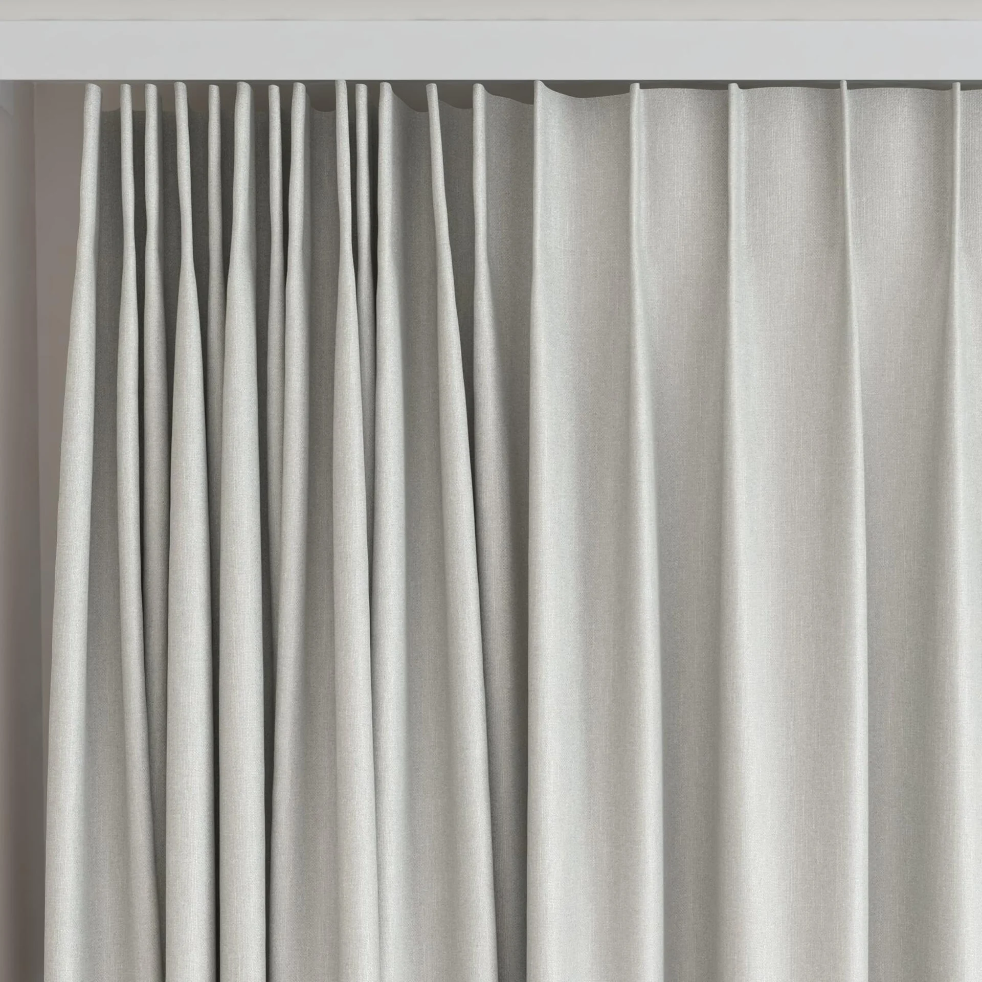 Top view of Excel Silver, on curtain rail