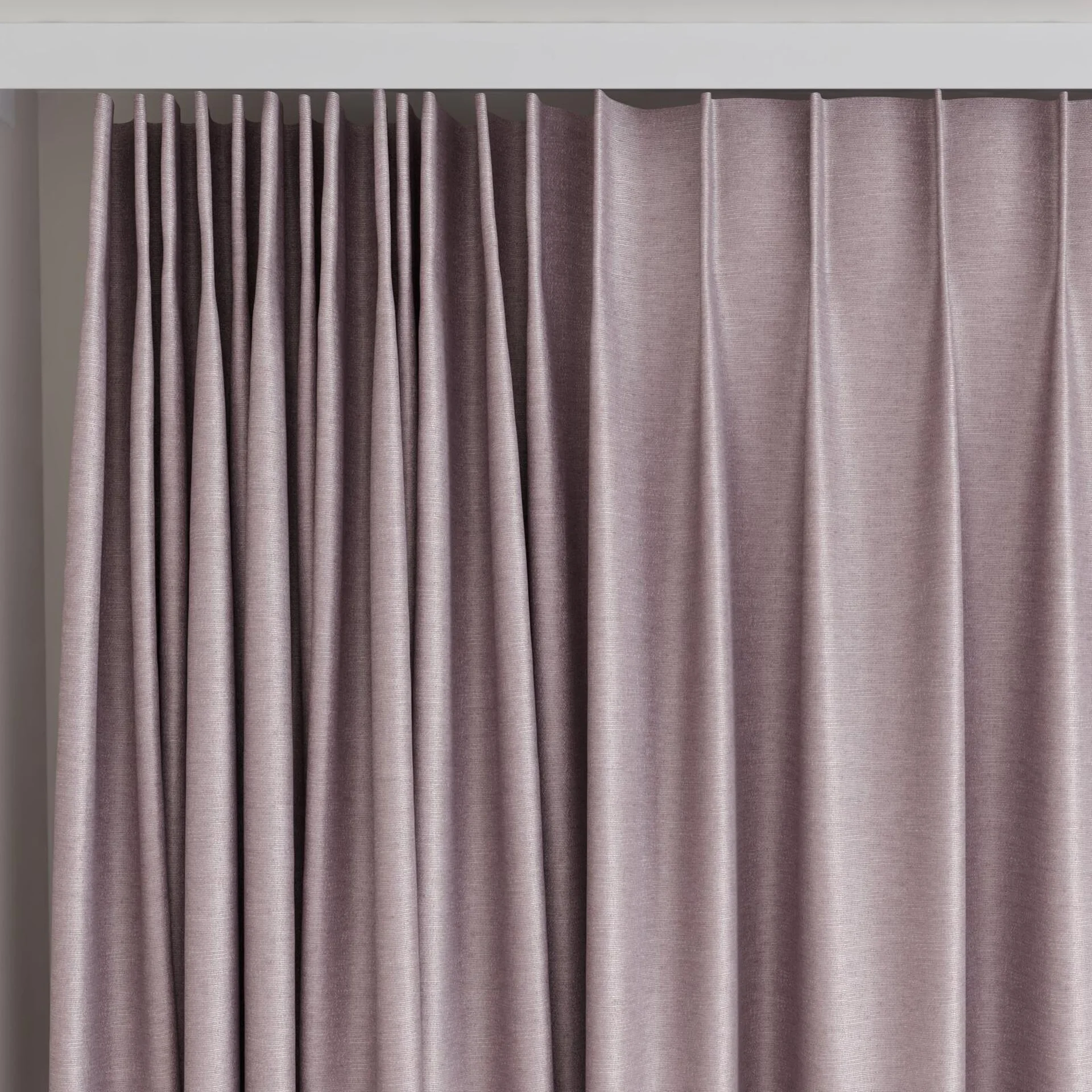 Top view of Provence Orchid, on curtain rail
