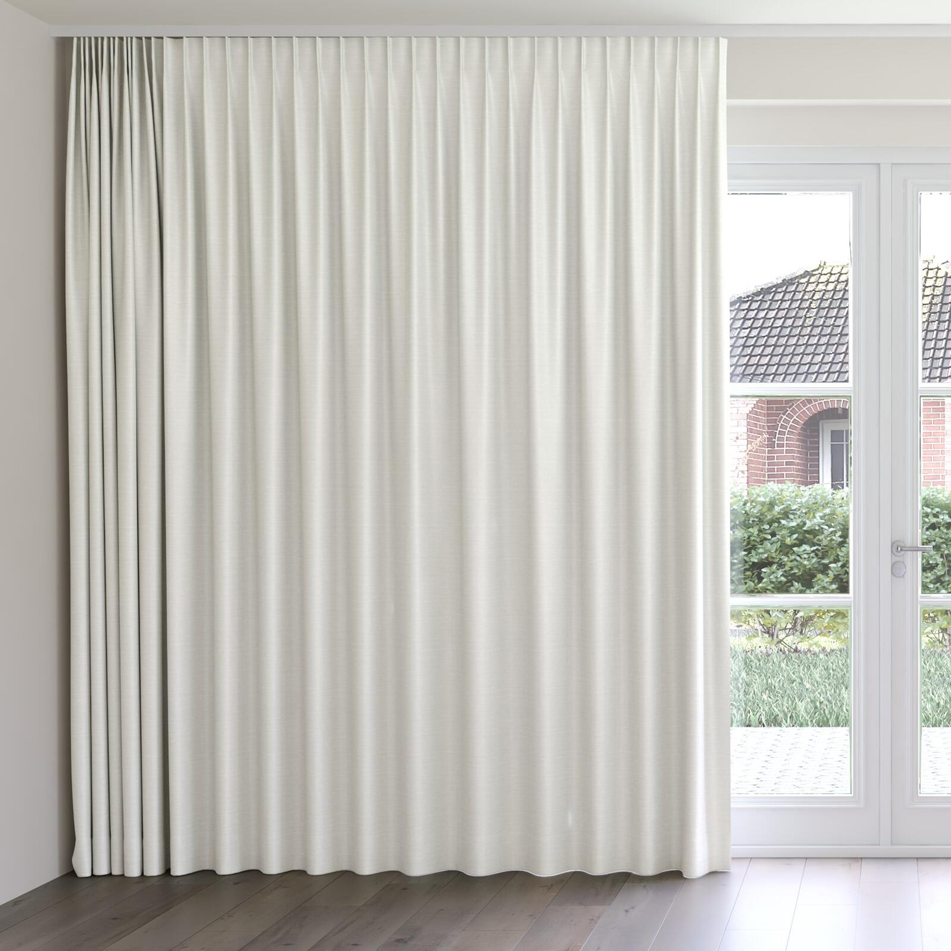 Front view of Silky Magnolia, on curtain rail