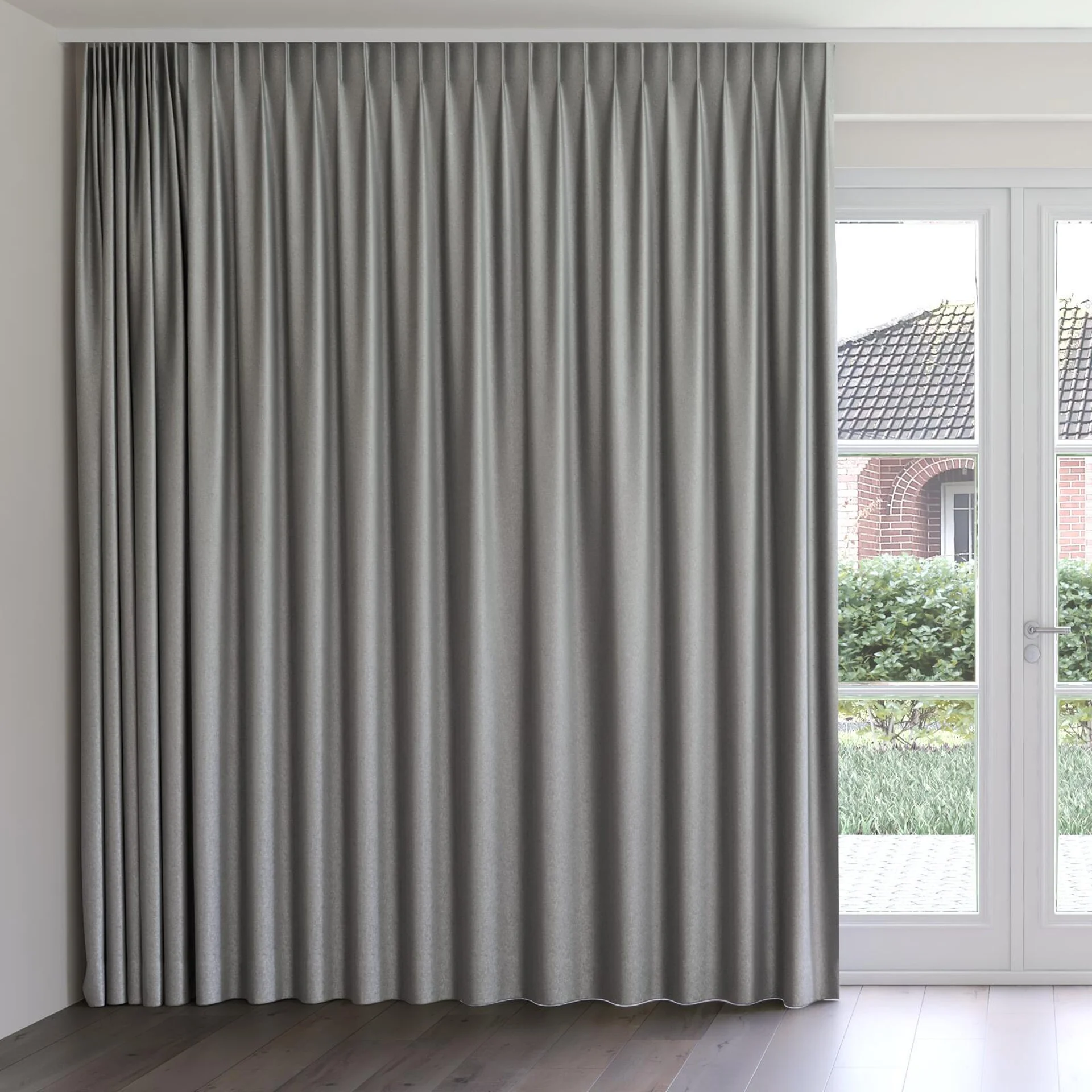 Front view of Recharge Dove, on curtain rail