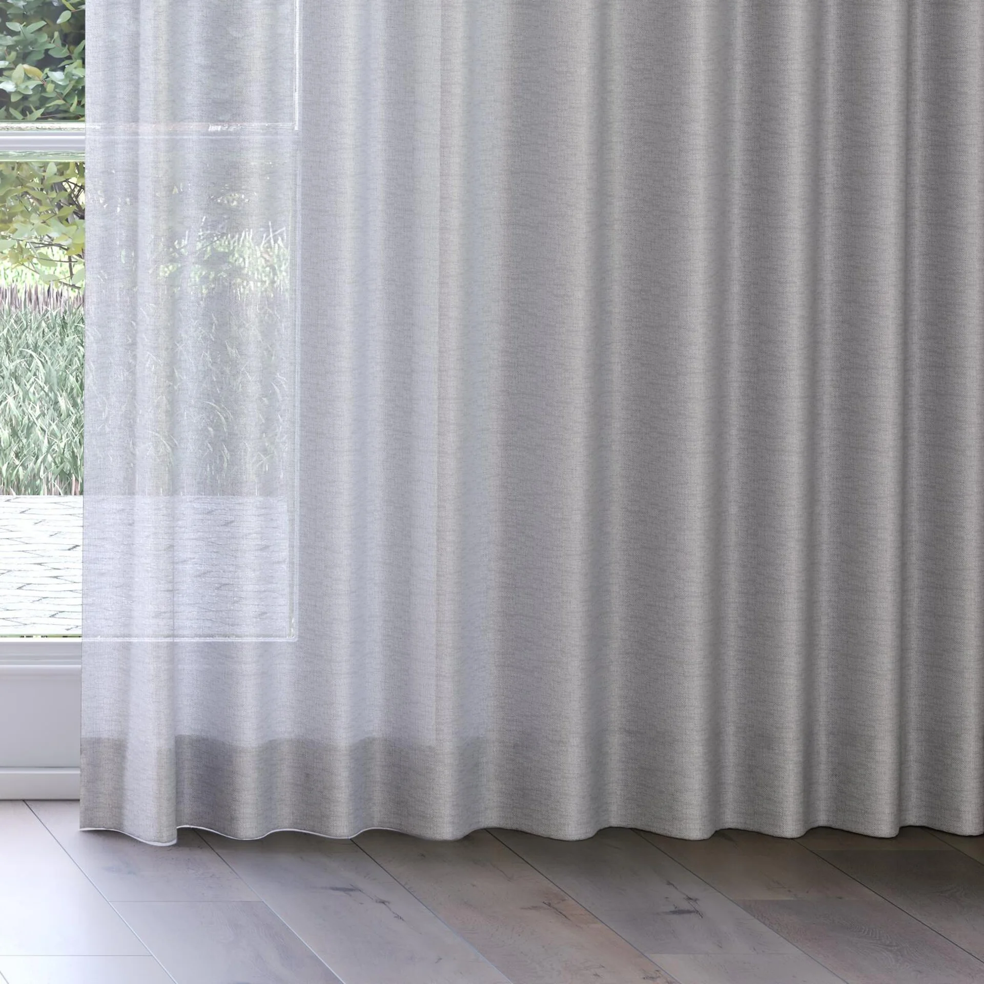 Bottom view of Twister Slate, on curtain rail