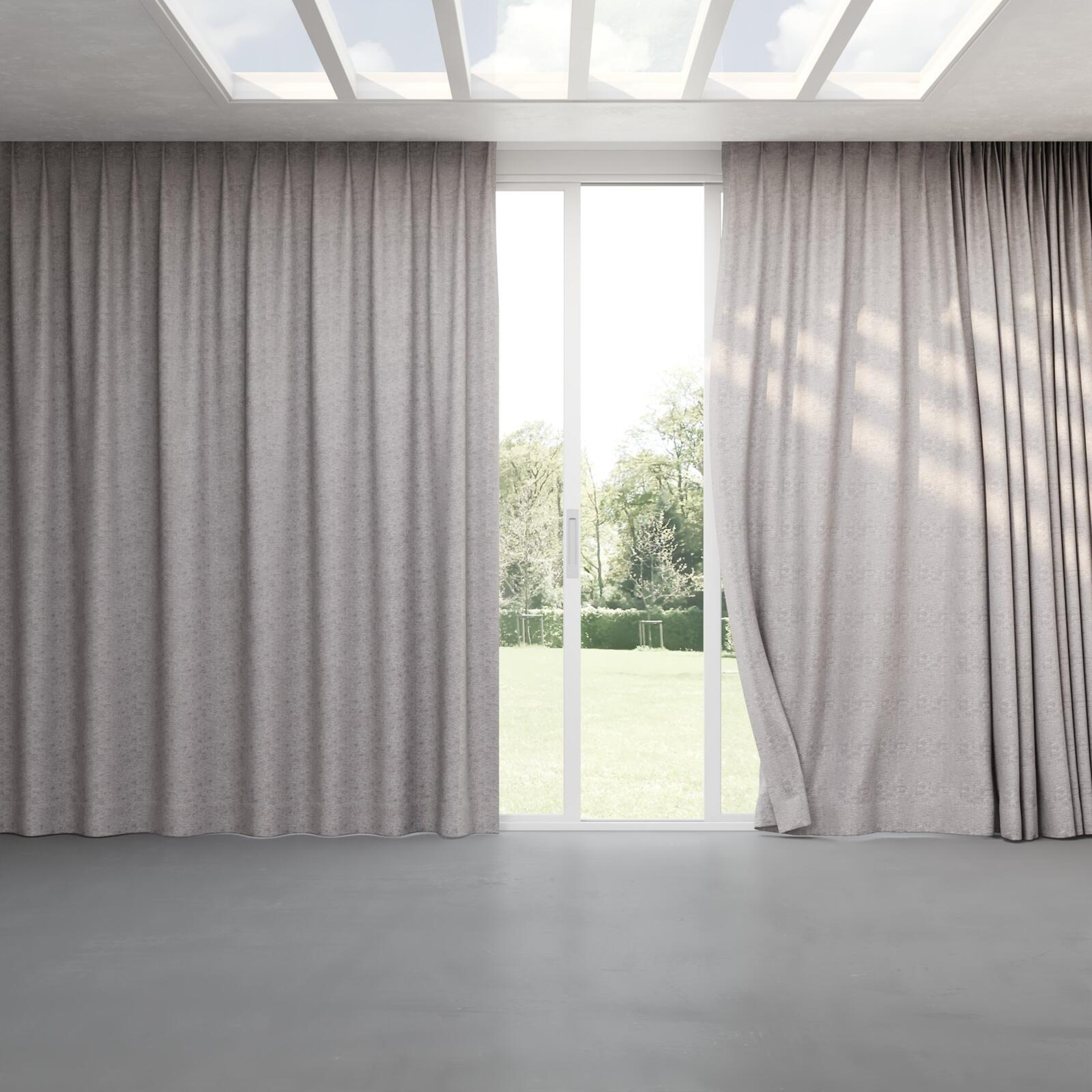 Full view of Monsieur Steel, pinch pleat