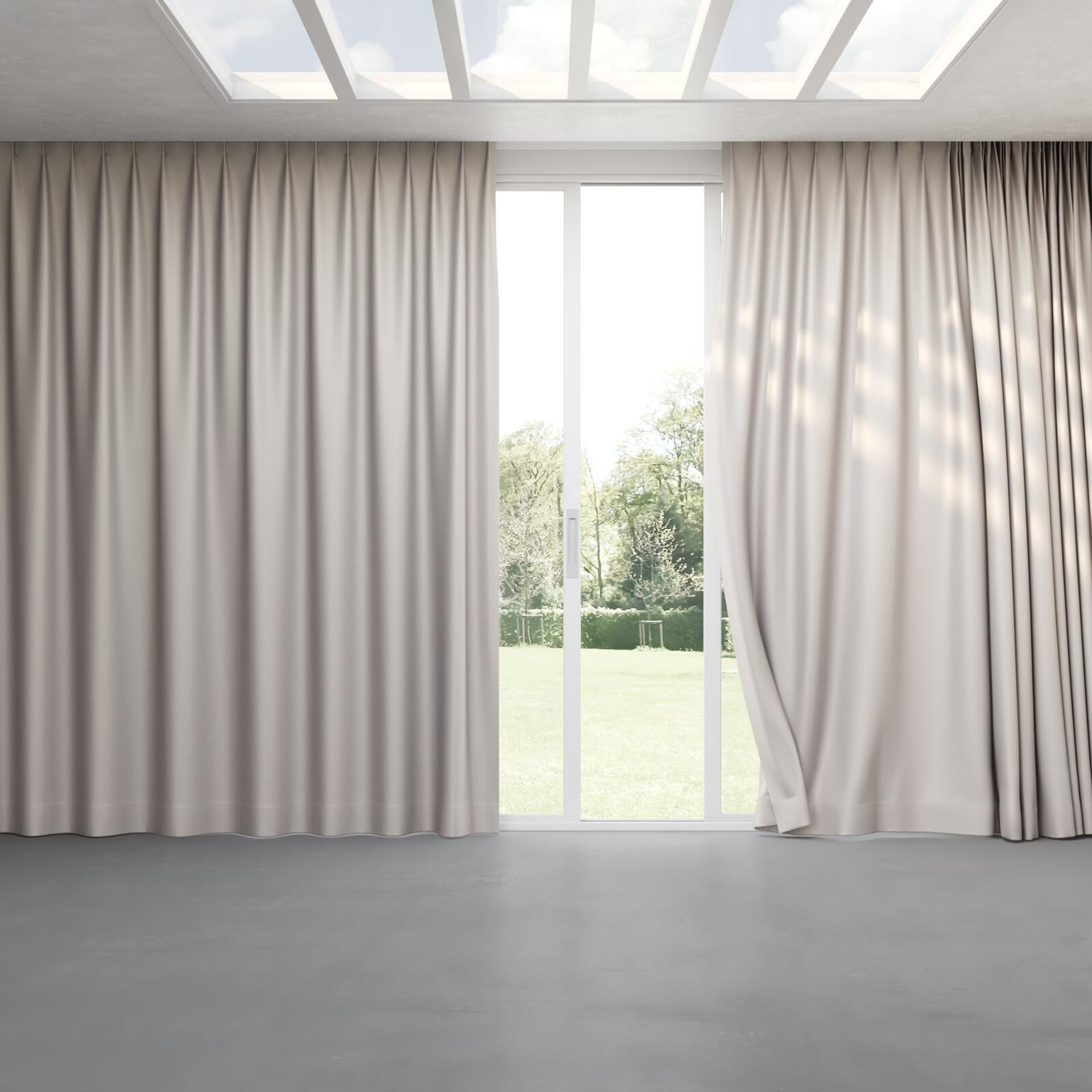 Full view of Stallion 2 Blackout Vapour, pinch pleat