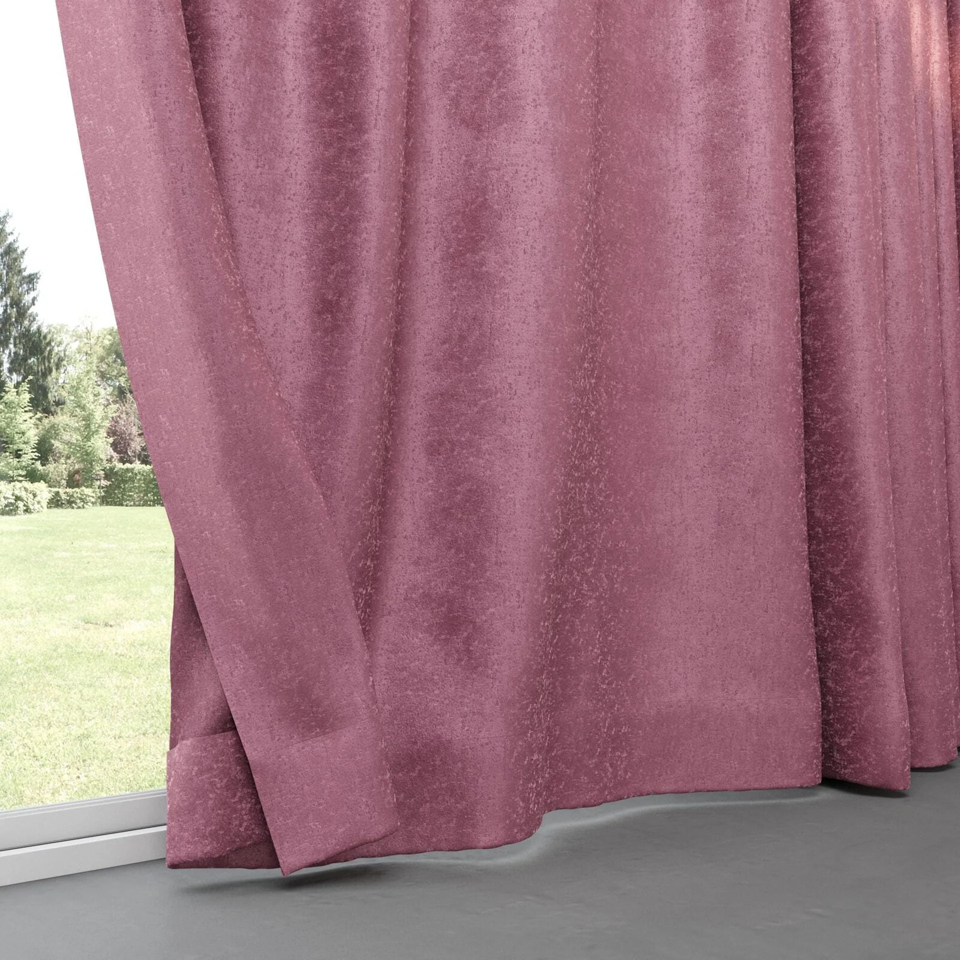 Bottom view of Brigadier Plum, pinch pleat