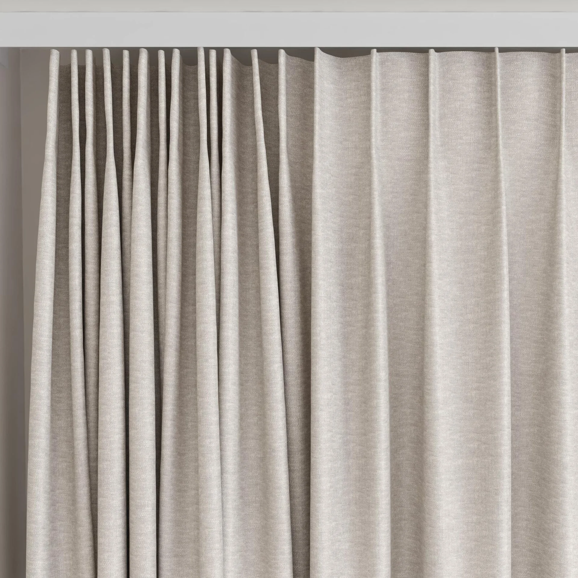 Top view of Goa Rabbit, on curtain rail